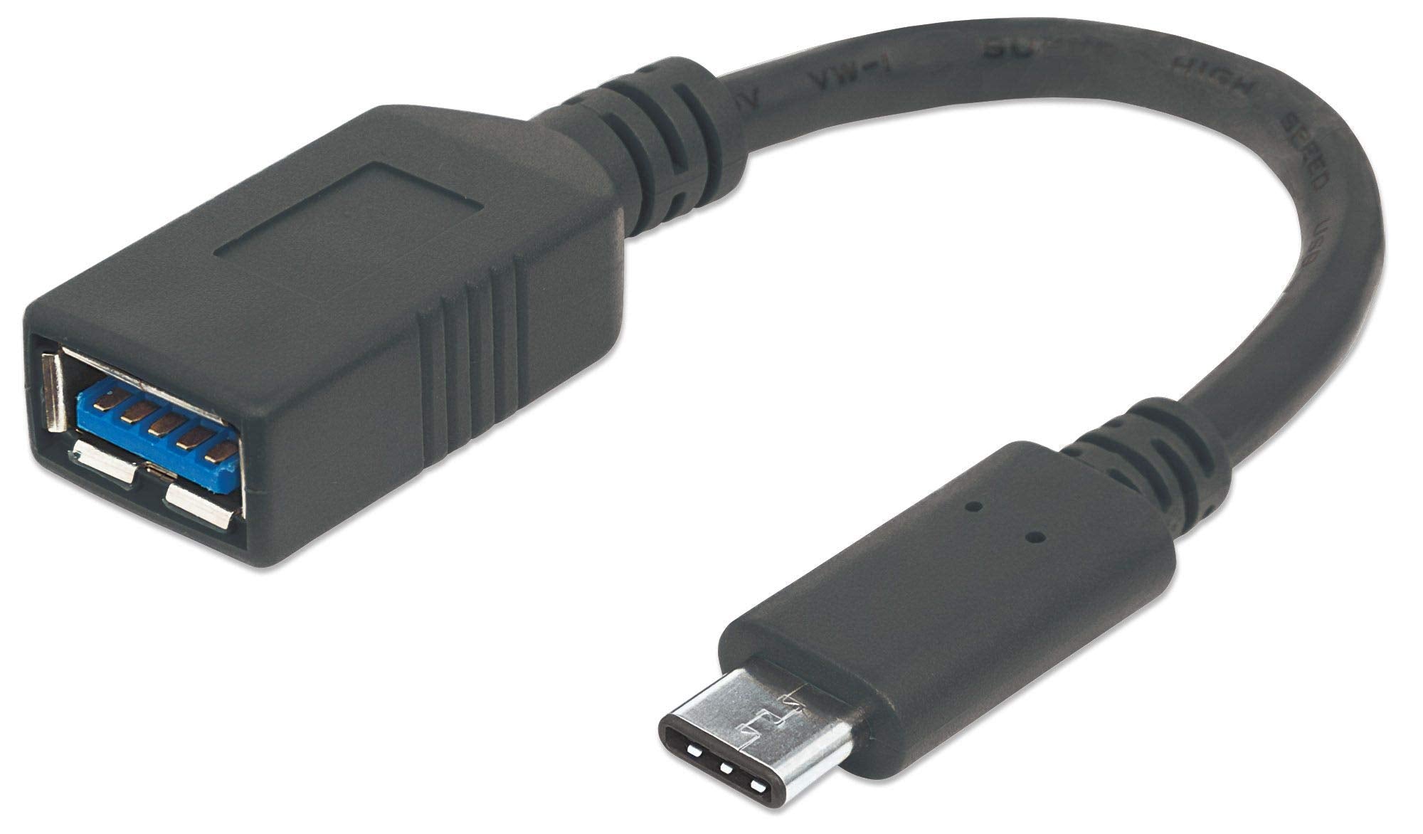 Manhattan Products USB-If Certified SuperSpeed Type-C Device Cable, USB 3.1, Gen 1, 5 Gbps, Type-C Male to Type-A Female, 15 CM 