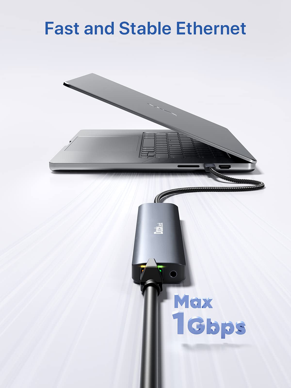 Usb C Hub, 9 In 1 Dockteck Usb C To Hdmi Adapter With 4K@60Hz, 1Gbps Ethernet, 100W Pd, Audio, Usb C And 2 Usb A 5 Gbps Data Por