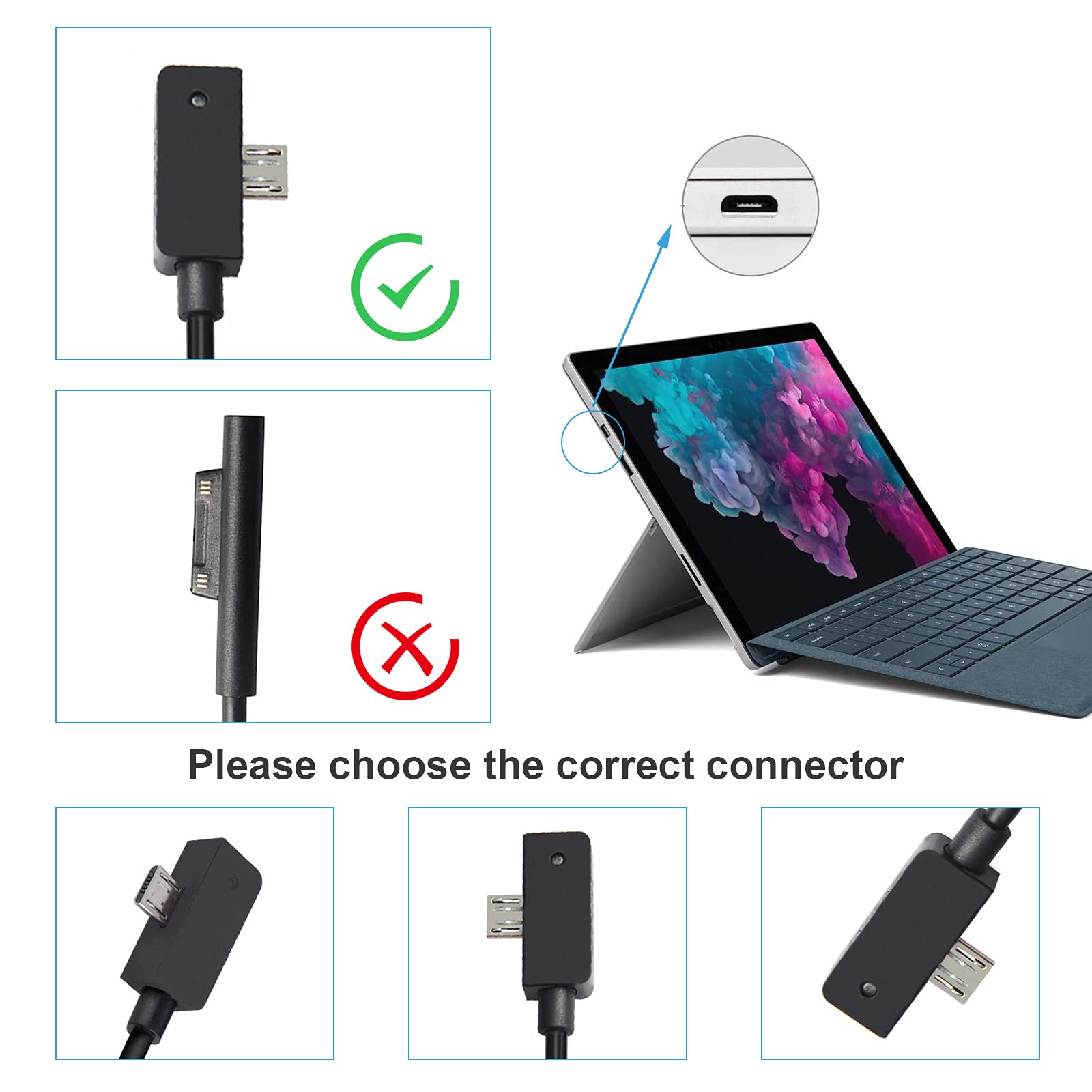 Fancy Buying 13W 5.2V 2.5A Surface 3 Charger Ac Power Adapter For Microsoft Surface 3, Model 1623 1624 1645 Tablet With Usb Charging + Charger Cord(Not Compatible With Surface3 Pro)