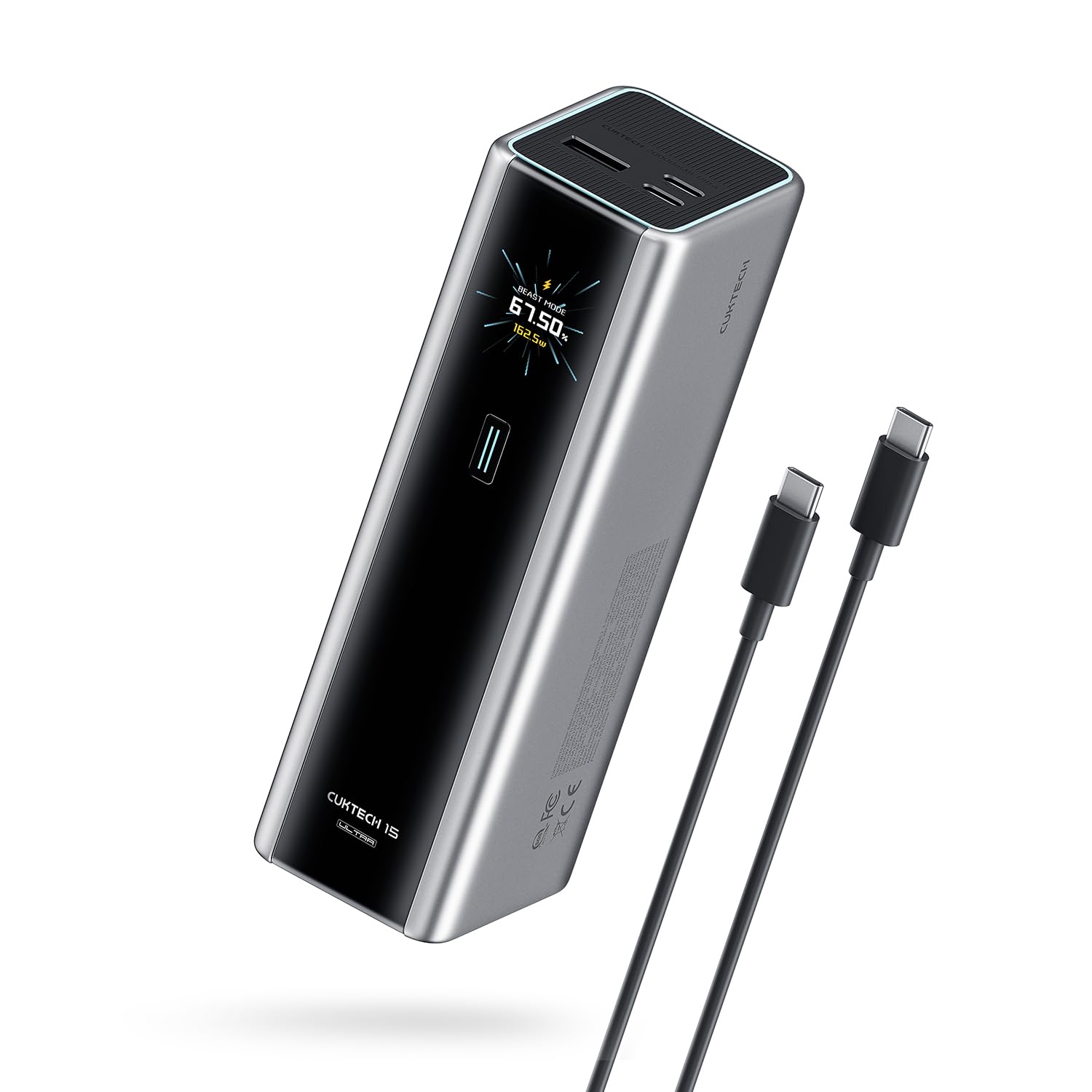 CUKTECH 15 Ultra Power Bank for Laptop, 20,000mAh 140W Portable Charger, Smart Display, External Battery for Outdoor Work and Tr