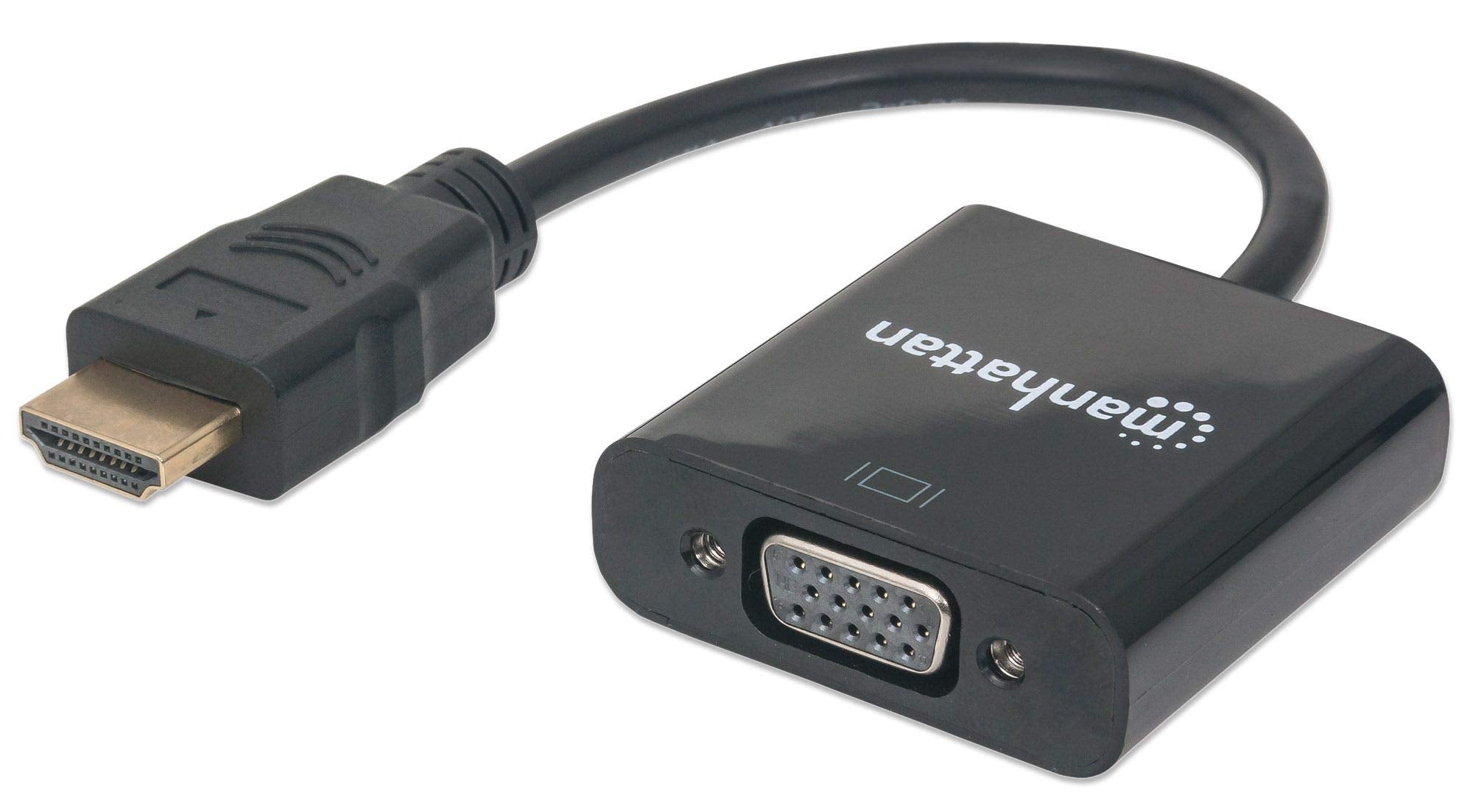 Manhattan HDMI (Male) to VGA (Female) Converter, Black 151467