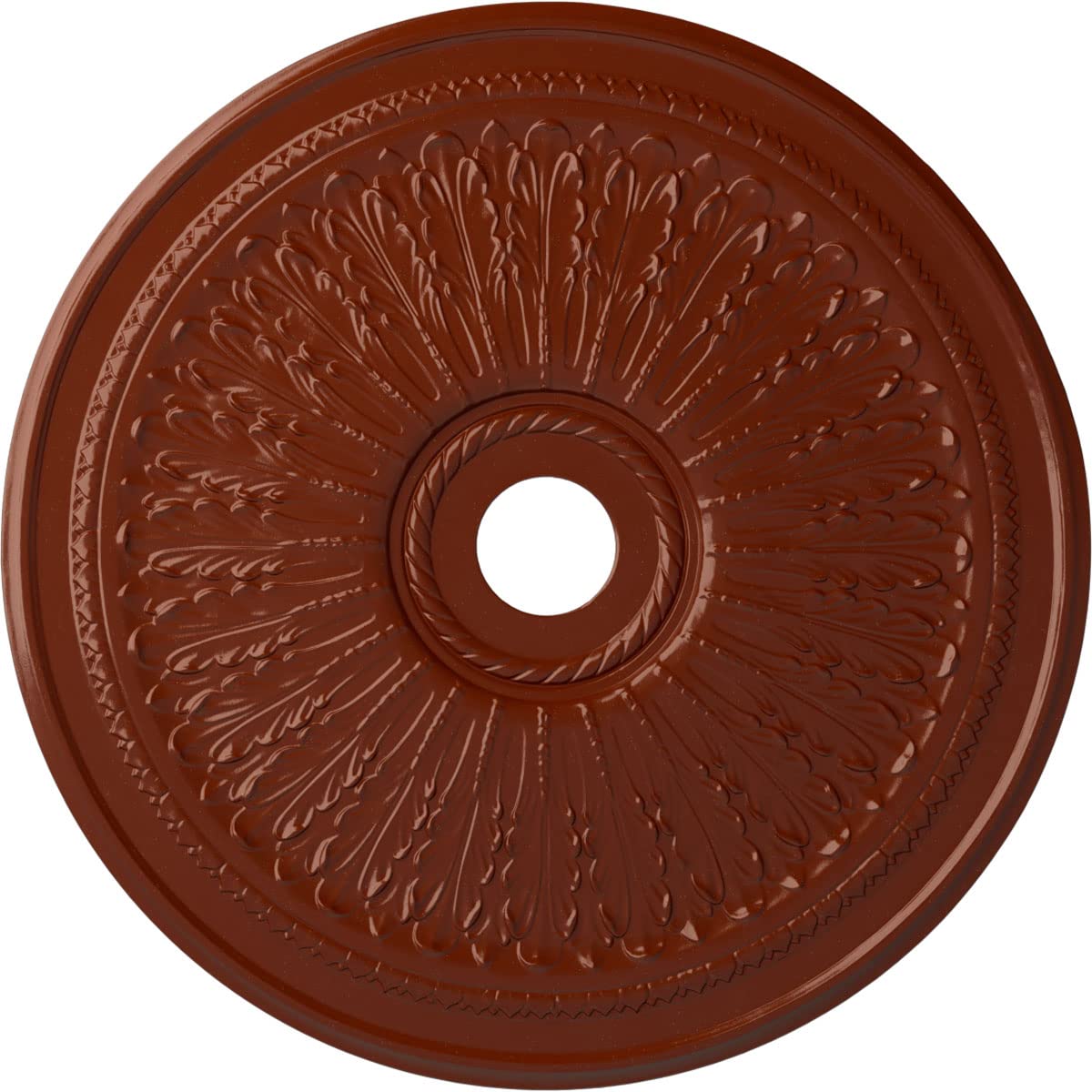Ekena Millwork CM29OAFIF 29-1/8 x 3-5/8 x 1 Oak Leaf Ceiling Medallion, Firebrick