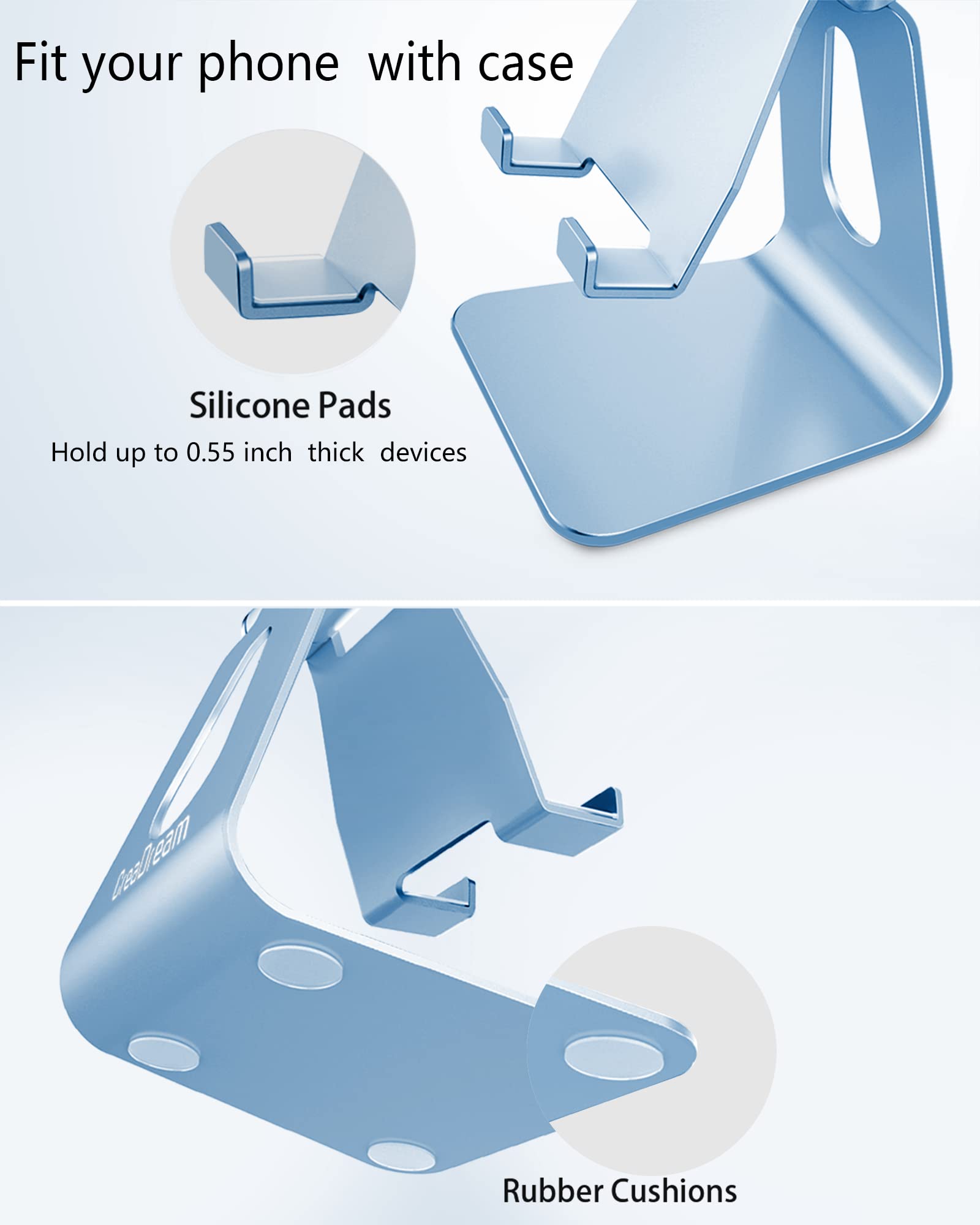 Creadream Adjustable Cell Phone Stand, Phone Stand, Cradle, Dock, Holder, Aluminum Desktop Stand Compatible With Phone 13 12 Pro