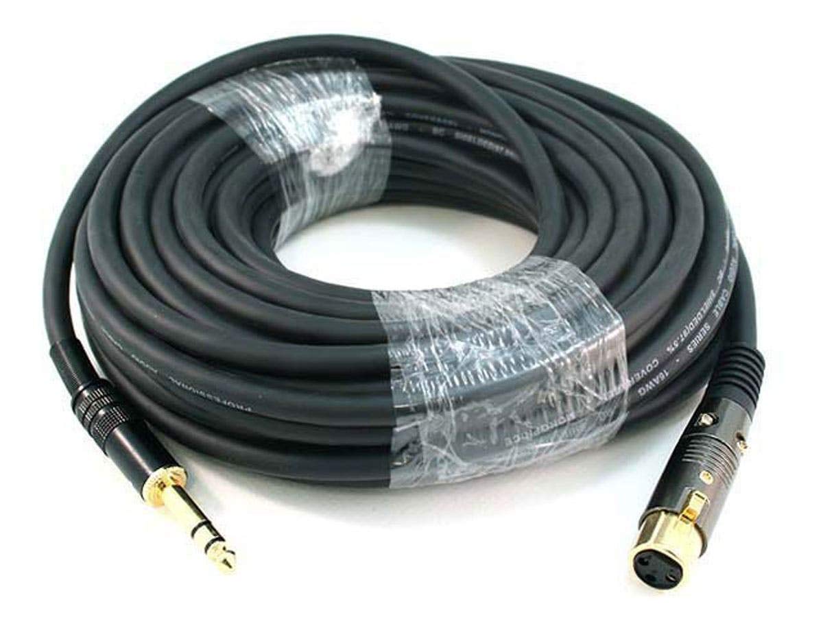 Monoprice 104774 50 Feet Premier Series Xlr Female To 1/4 Inch Trs Male 16Awg Cable Black