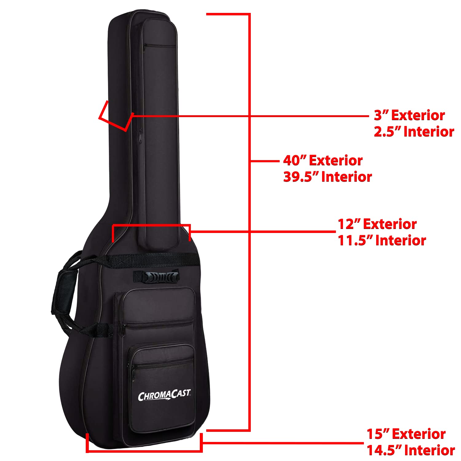 Chromacast Electric Guitar Padded Gig Bag (Cc Epb