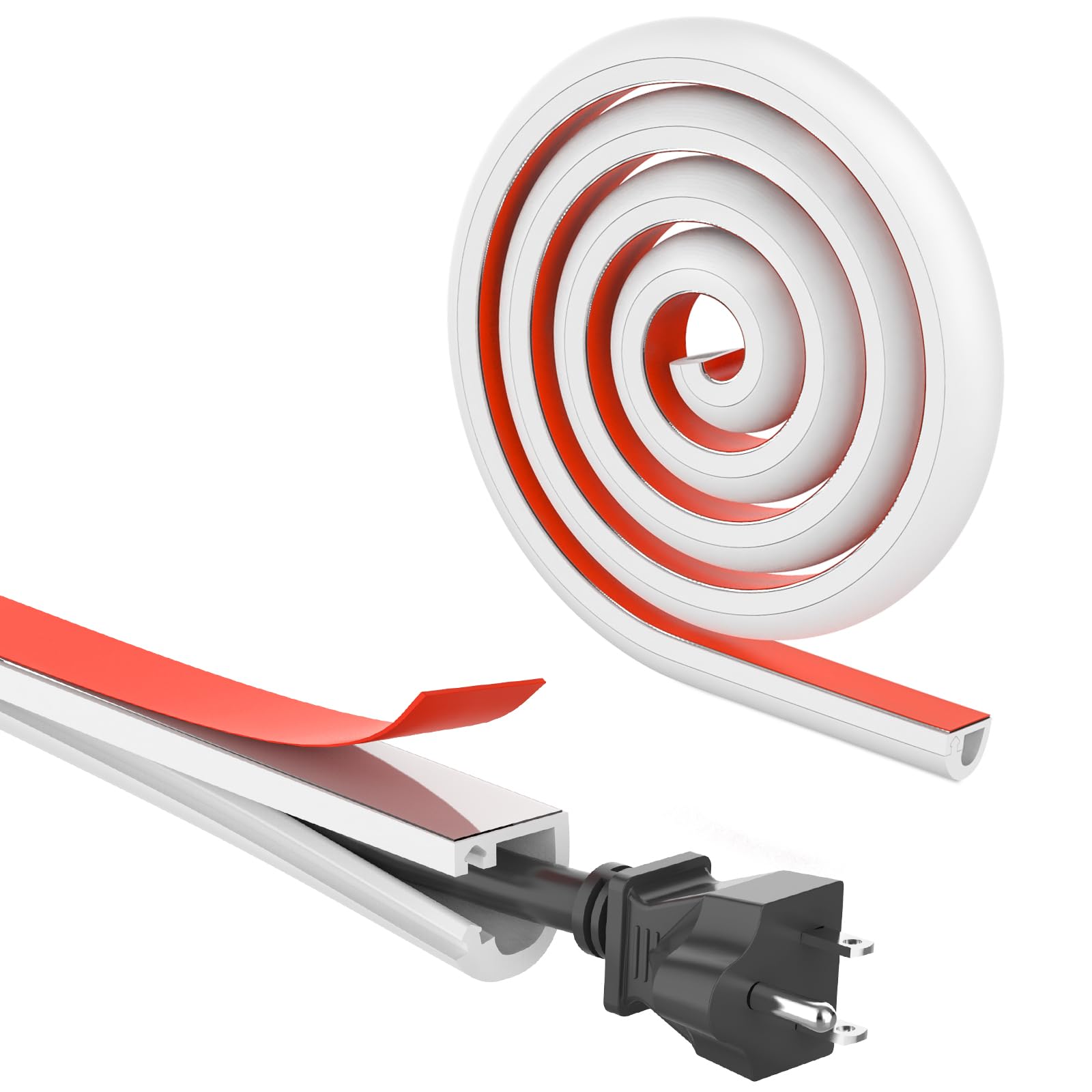 Uomtfai Wall Cord Hider 39 Inch, Self Adhesive Cable Hider Cord Cover For Wires, Flexible Wire Cover Cable Raceway For Cord Mana