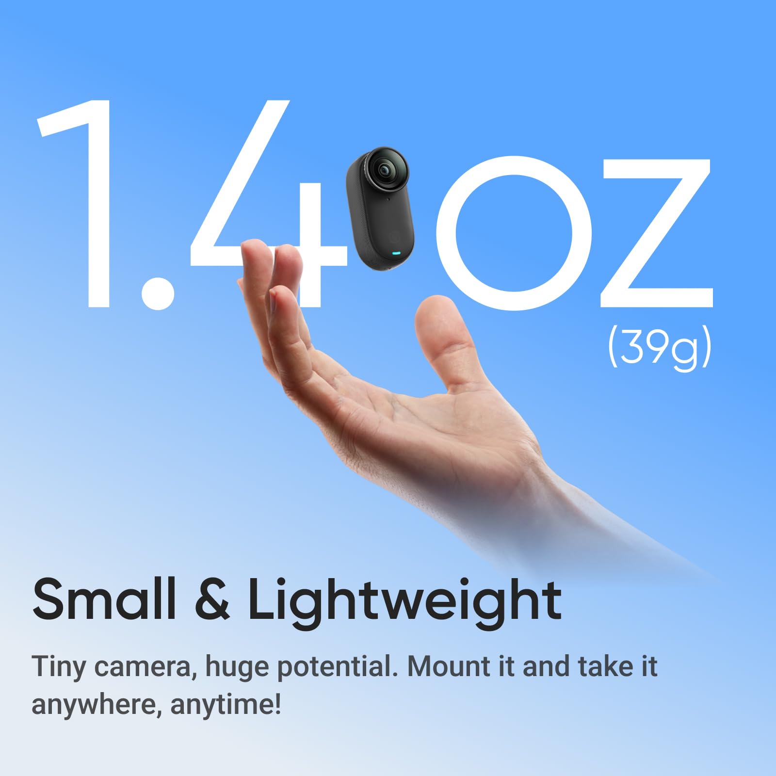 Insta360 Go 3S   128 Gb Black 4K Tiny Portable Vlogging Camera, Hands Free Povs, Mount Anywhere, Stabilization, 140 Min Battery