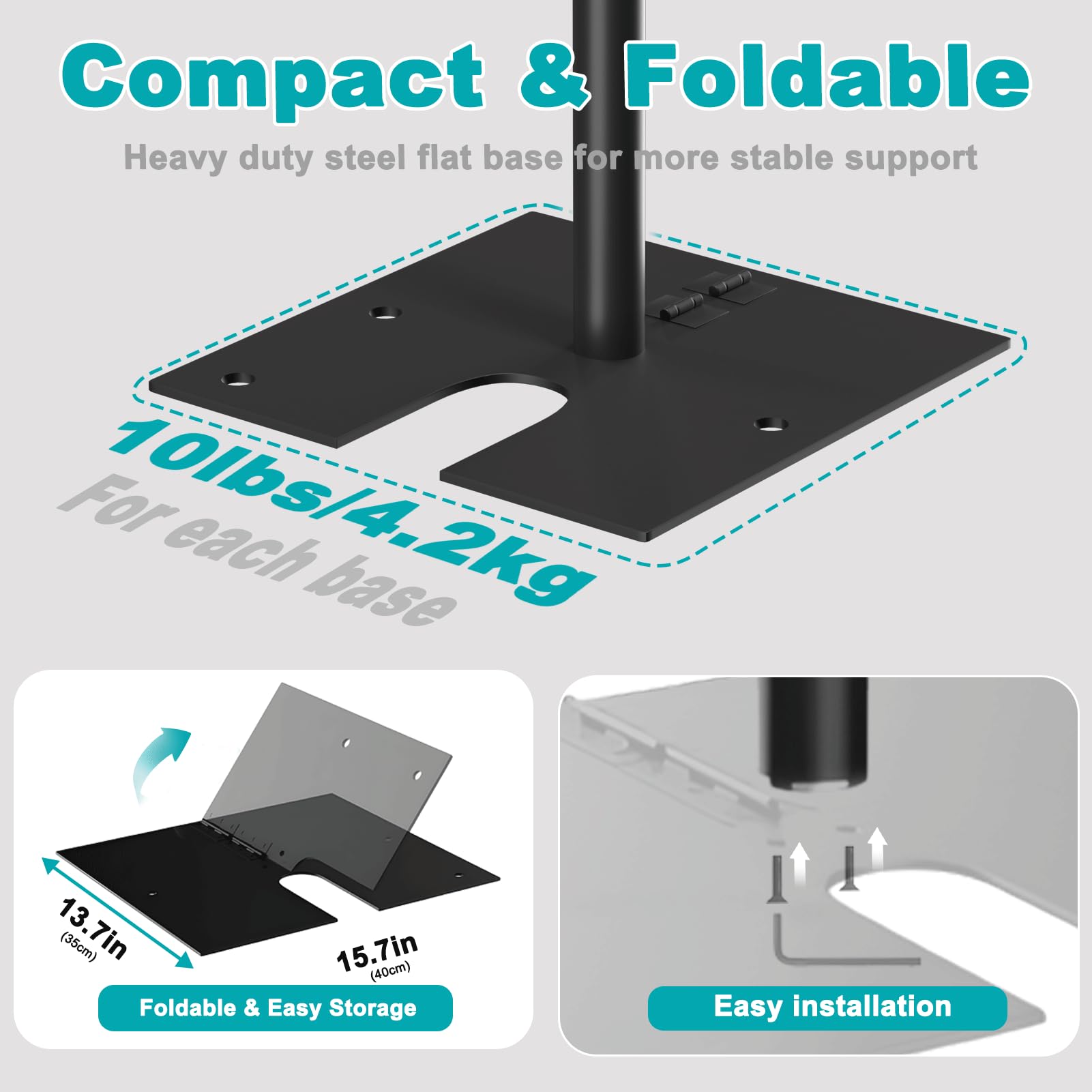 Fotoumgl 10X10Ft Heavy Duty Backdrop Stand, Adjustable Pipe And Drape Stand Kit With Metal Steel Flat Base, Large Extendable Stu