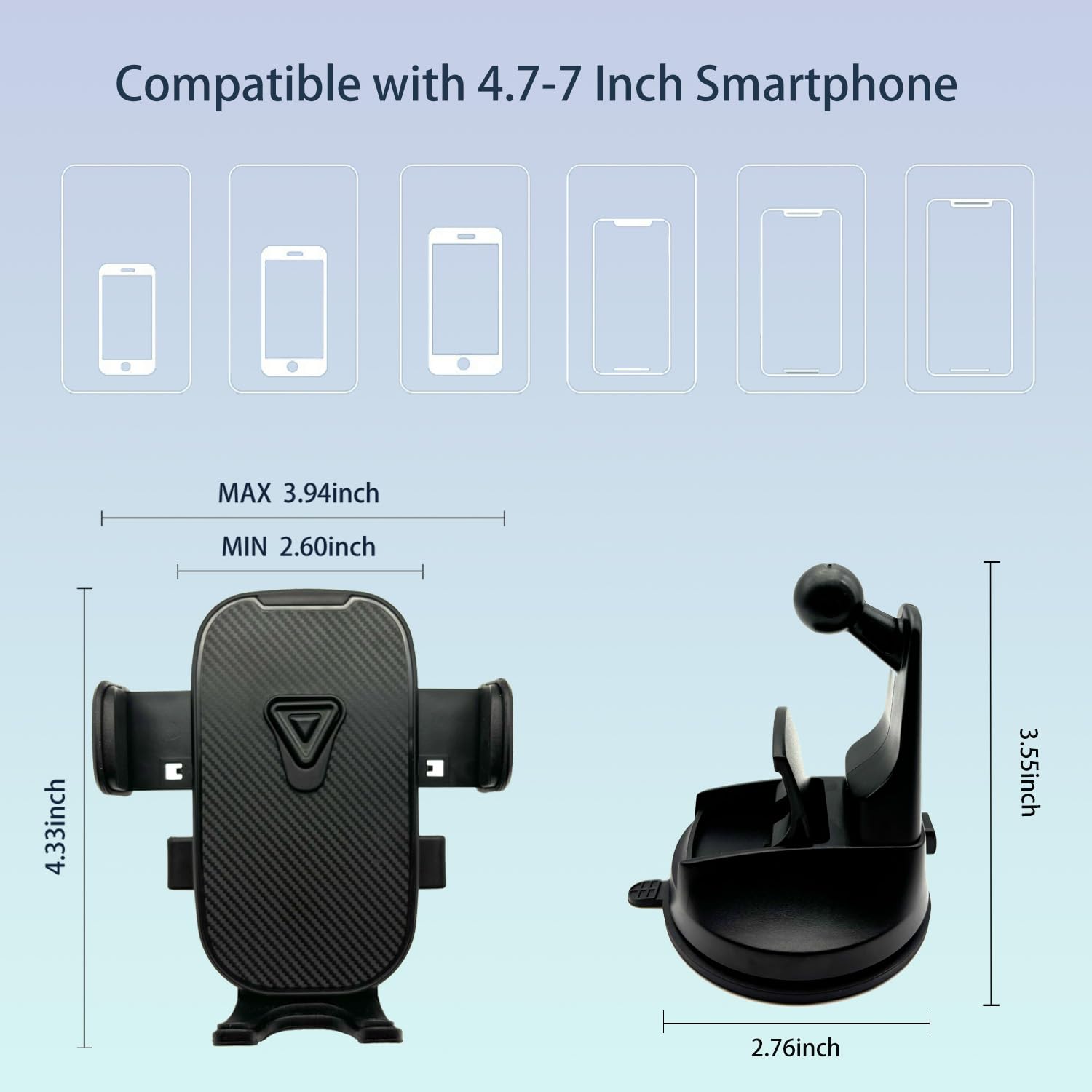 Boat Phone Mount, Suction Cup Boat Cell Phone Holder Marine Heavy Duty Dash Universal Desk Waterproof Boating Phone Holder For K