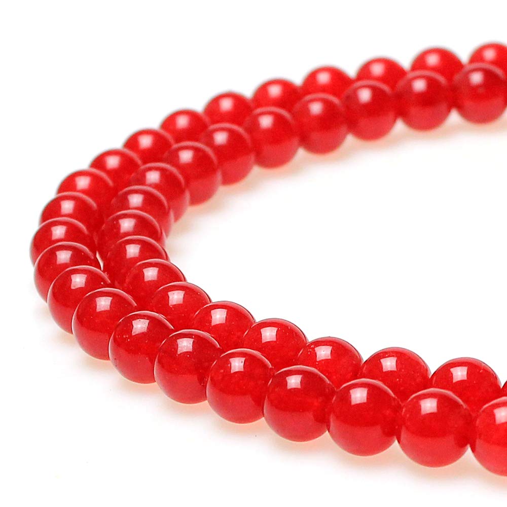 Mjdcb Natural Red Jade Round Loose Beads For Jewelry Making Diy Bracelet Necklace (4Mm)