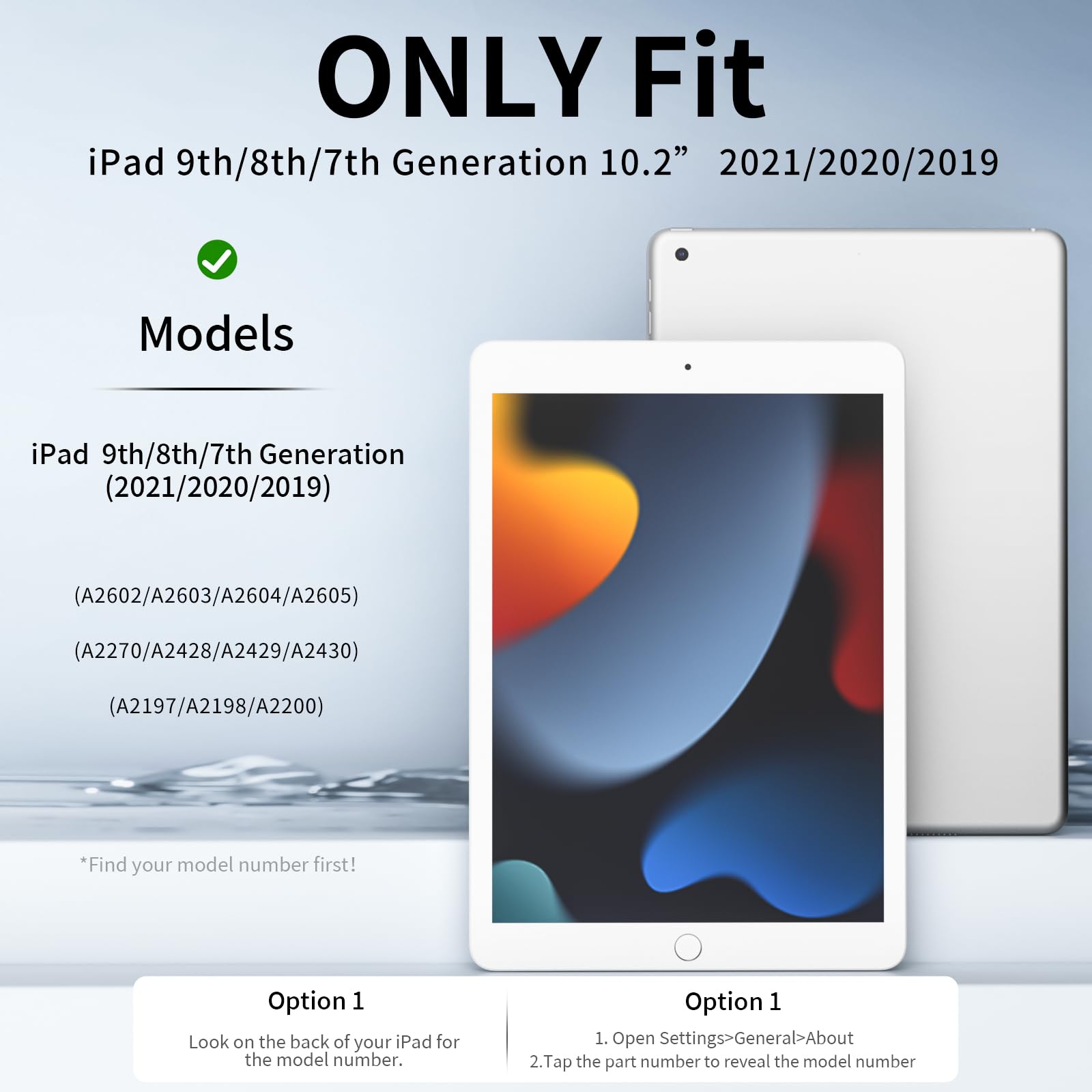 Piznernico Ipad 9Th Generation Case 2021/Ipad 8Th/7Th Generation Case 2020/2019 10.2 Inch With Pencil Holder, Trifold Stand Slim