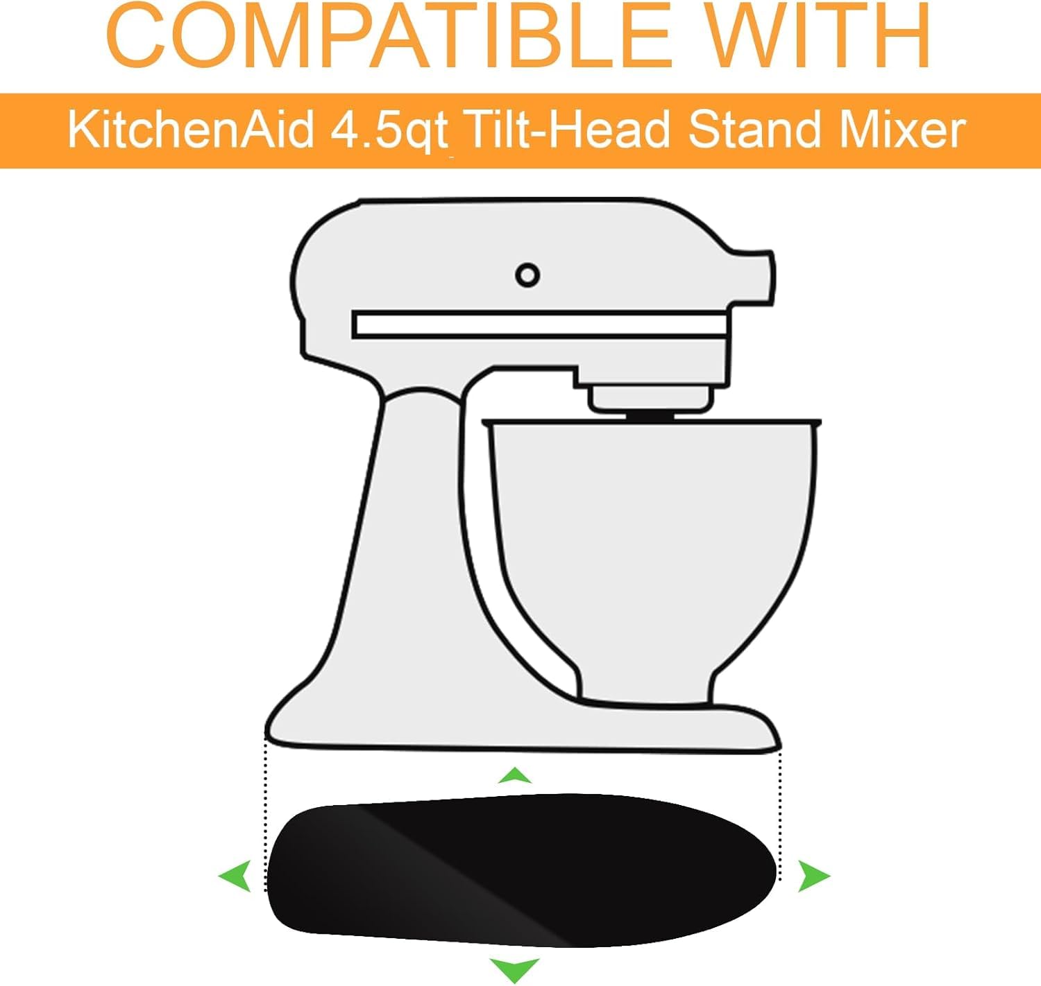 Siudangka Mixer Slider Mat Compatible With Kitchenaid 4.5 Qt Stand Mixer, Acrylic Convenient Sliding Tray Appliance Sliders For