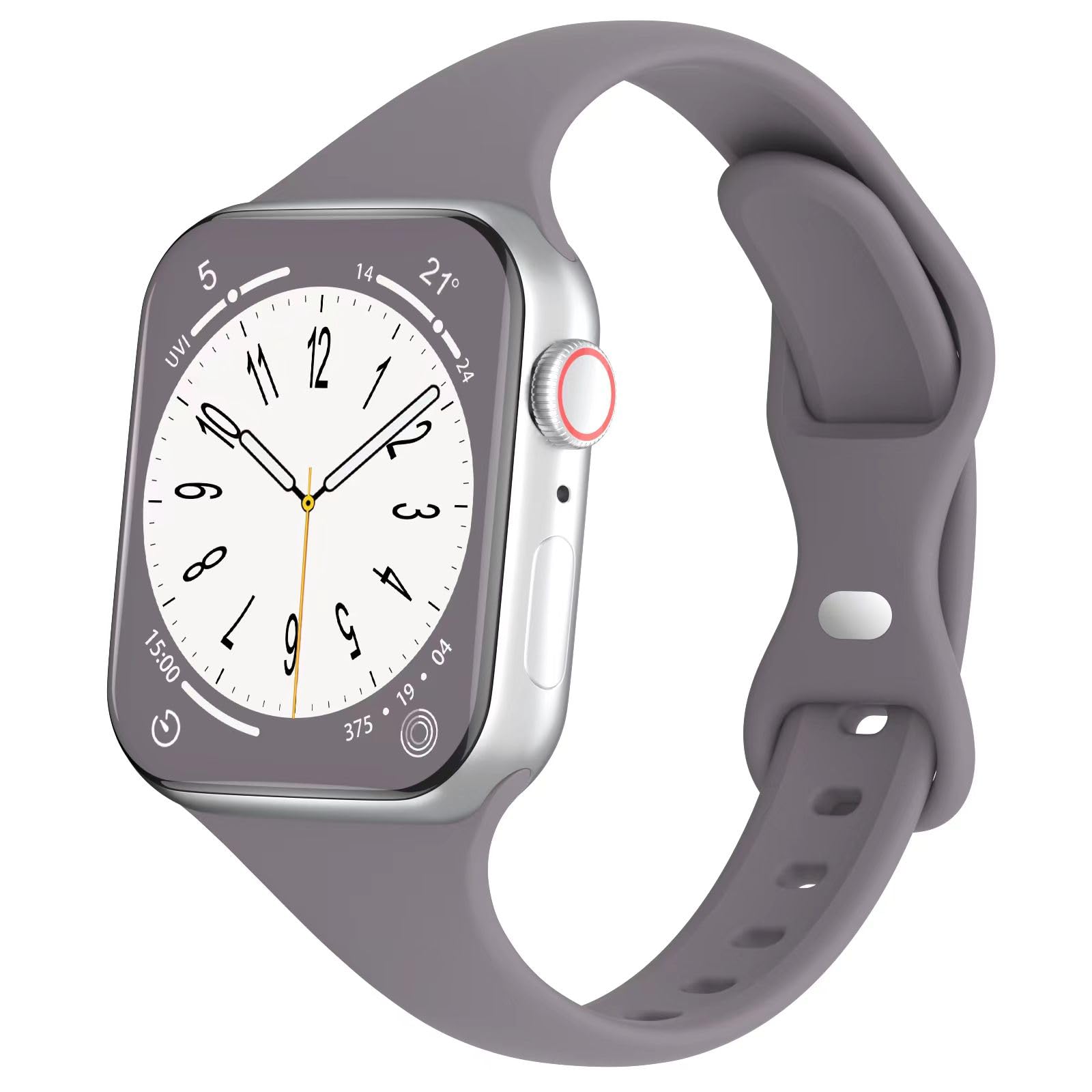 Dykeiss Sportliches Schlankes Silikonarmband, Kompatibel Mit Apple Watch, 38 Mm, 42 Mm, 40 Mm, 44 Mm, 41 Mm, 45 Mm, Schmales Ers