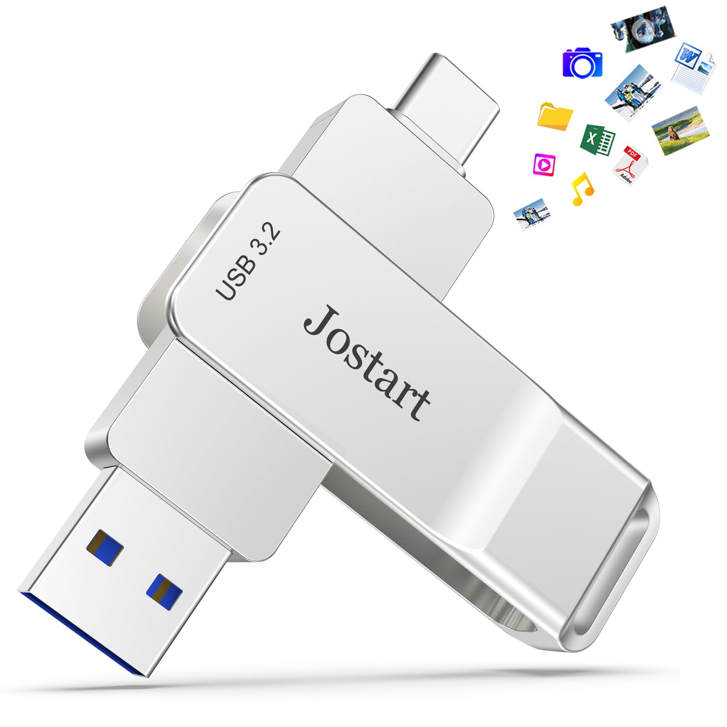 Usb C Flash Drive 128Gb, 500Mb/S Fast Usb Thumb Drive, Type C+ Usb 3.2 Gen2 Dual Usb Drive, External Storage Memory Stick Photo Stick For Iphone 15 16 Series/Tablet/Otg Android/Windows/Mac Os/Linux
