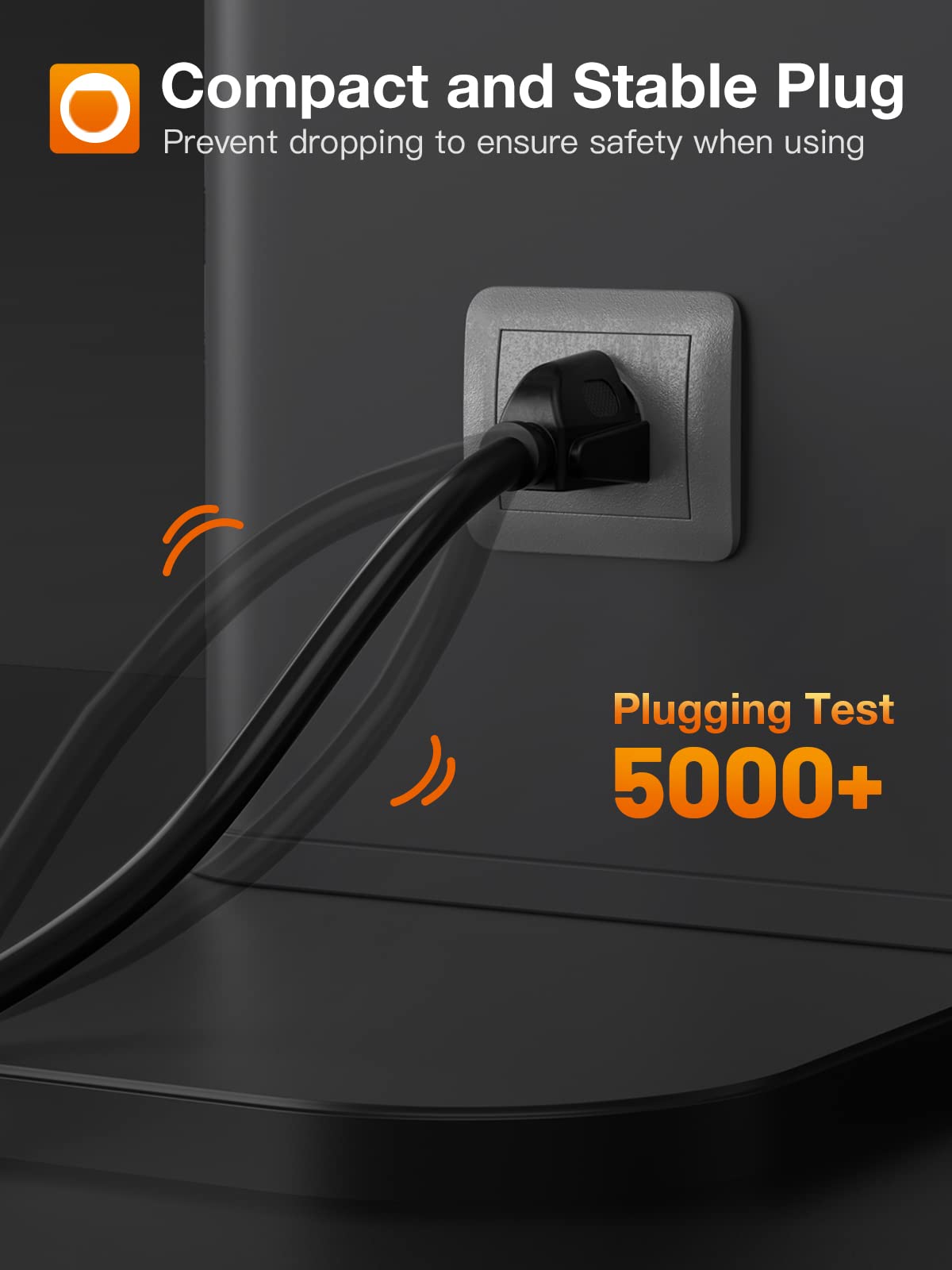 10 Feet Outdoor Extension Cord Waterproof, Black Extreme All Weather 16 Gauge Extensions Cord With Covers, Flexible 100% Copper