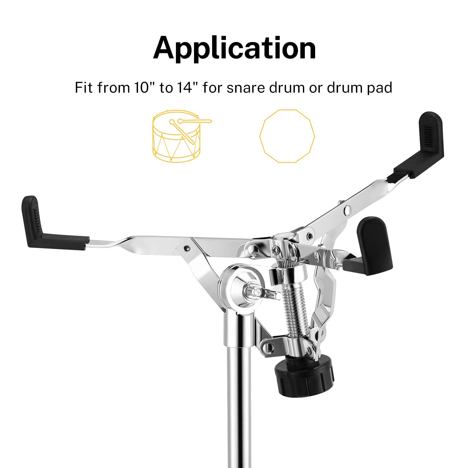 Donner Snare Drum Stand, Adjustable Snare Stand Double Braced Extended With Drum Stick Holder Fit 10'' 14'' Dia Drums, Drum Pads