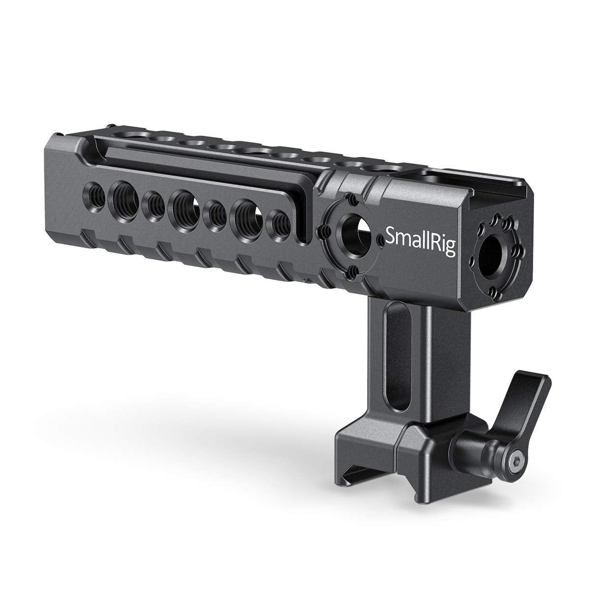Smallrig Nato Top Handle Quick Release Handgrip, Built In Cold Shoe Mount, 1/4'' 20 And 3/8'' 16 Thread Holes, Locating Holes Fo