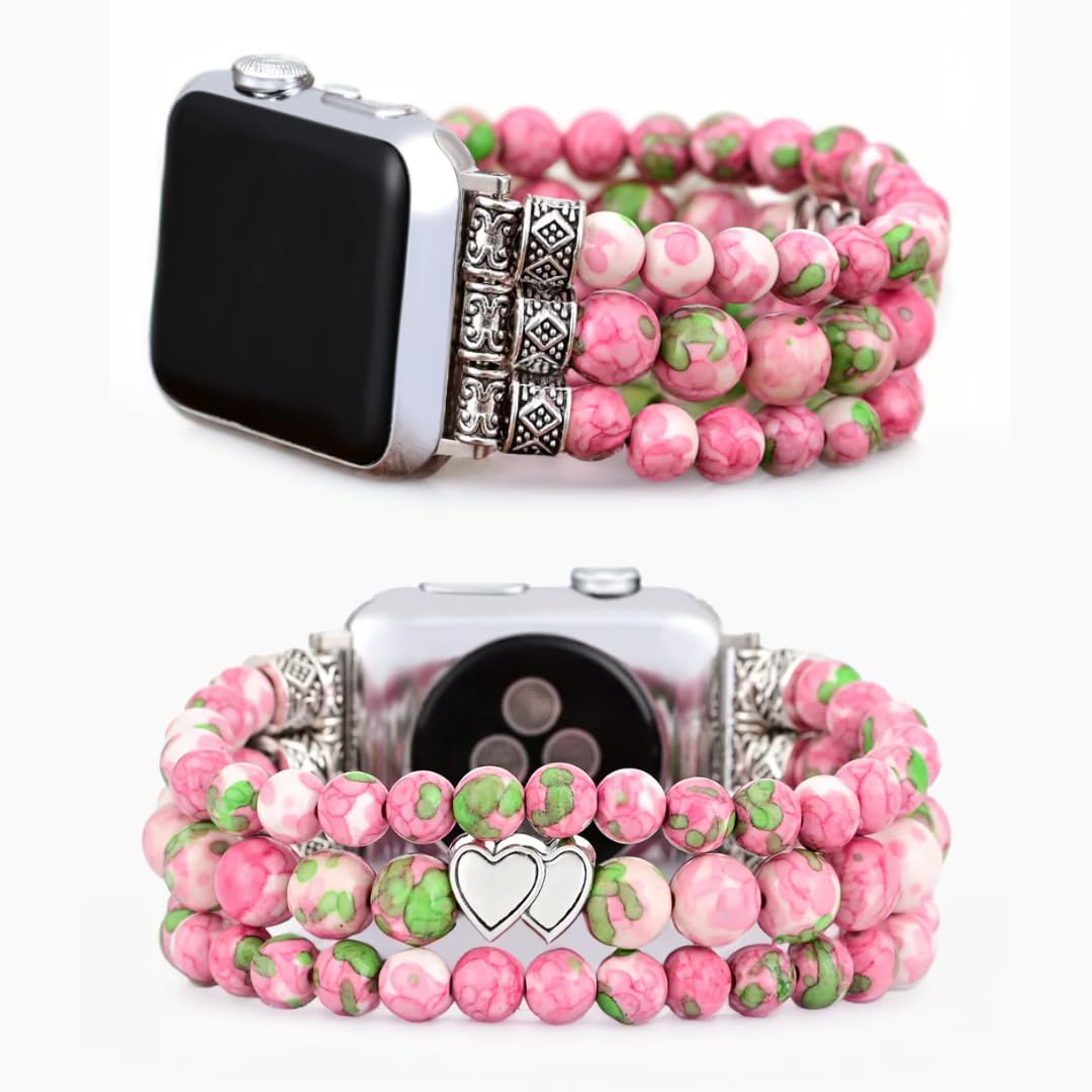 Cape Diablo Smart Watch Band For Women - Handmade Gemstone Strap - Compatible With 38Mm-45Mm Apple Faces (Eternal Love, Small -