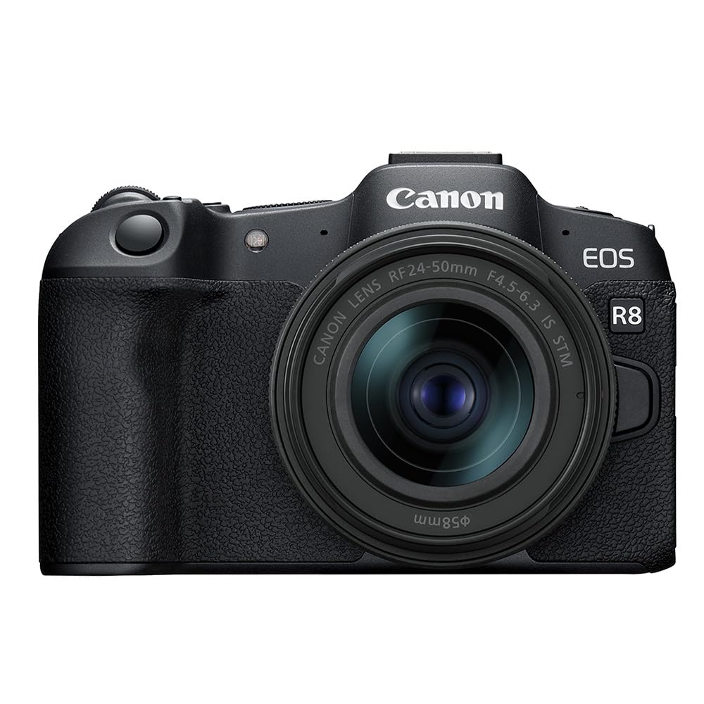 Canon EOS R8 Mirrorless Camera RF24 50mm F4.5 6.3 is STM Lens Kit, Full Frame Hybrid Camera, 24.2 Megapixel CMOS Image Sensor, 4K Video, Content Creator Vlogging Camera, Black