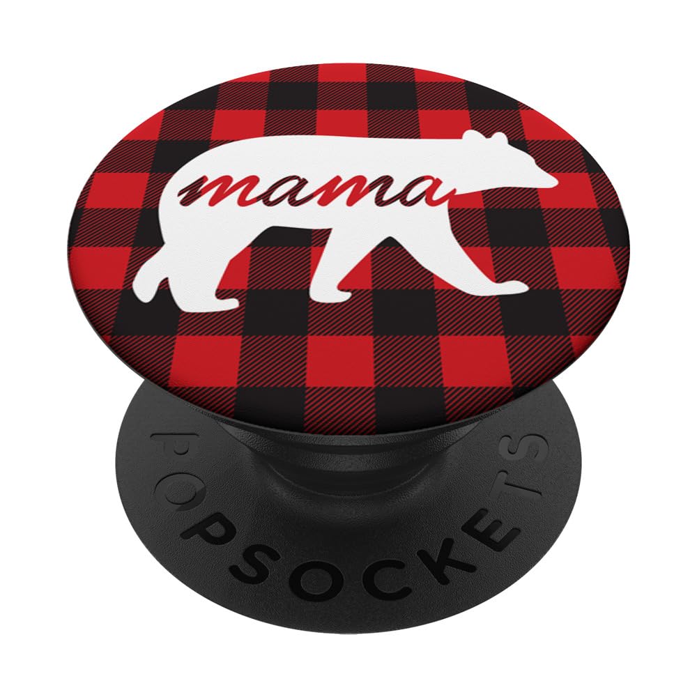 Mama Bear Lumberjack Buffalo Plaid Popsockets Popgrip: Swappable Grip For Phones & Tablets Popsockets Adhesive Popgrip