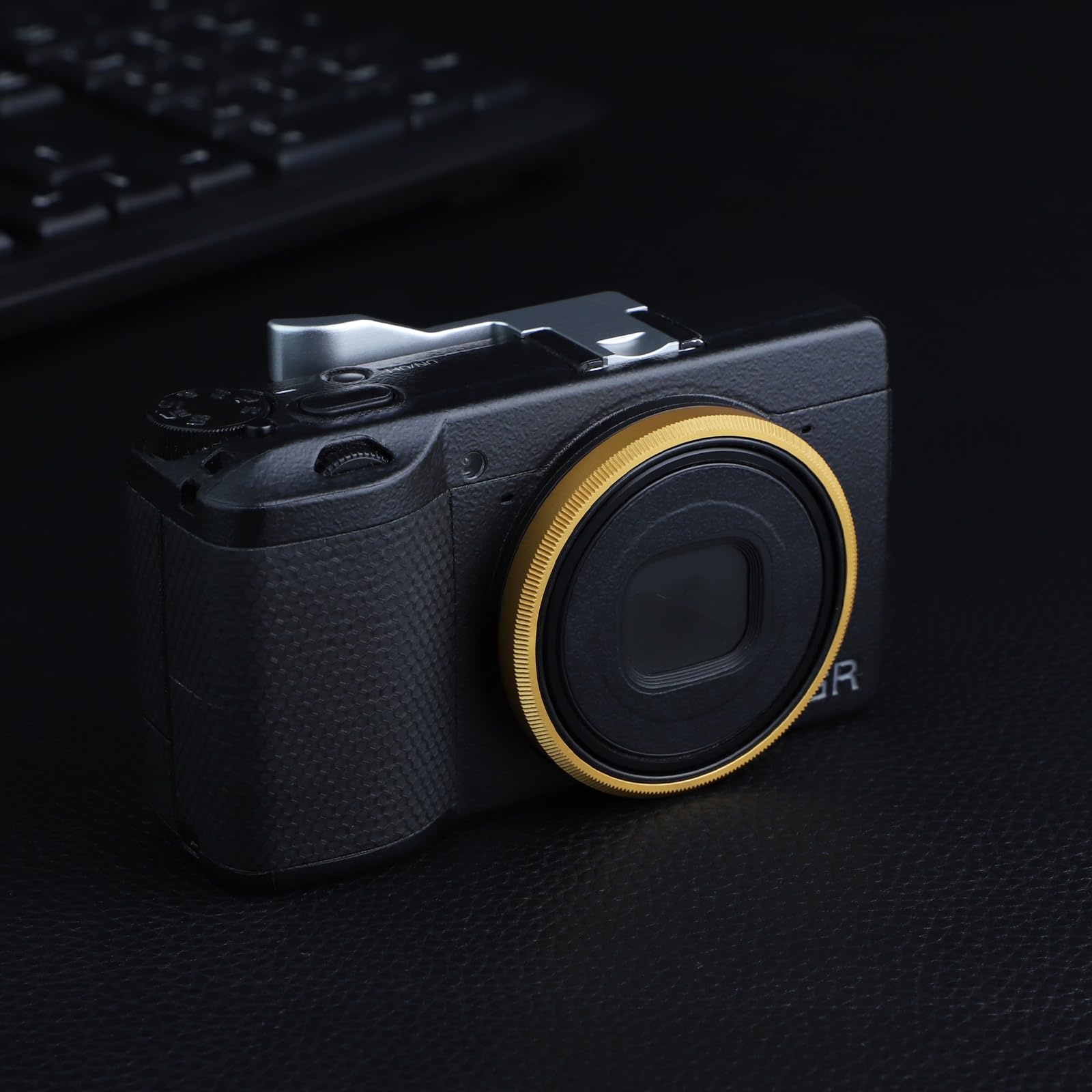 Haoge Rrc Gr3Xk Golden Metal Decorate Ring Cap For Ricoh Gr3X/Griiix Camera Replaces Gn 2