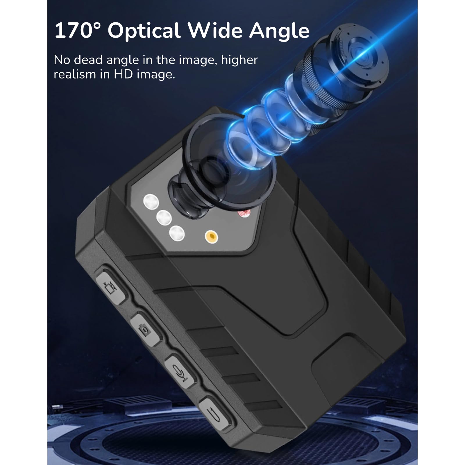 Yoidesu Mini Body Camera With Audio And Video Recording, 4K Body Worn Cam With 180� Rotating Lens, Police Body Cam Wearable Security Cam Hidden Camera For Law Enforcement Guard (Us)