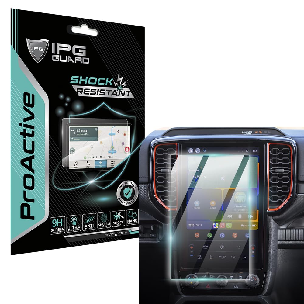 IPG ProActive Made for Ford 2023-25 Ranger Lariat/Raptor/XLT (Optional) / 4X4 WILDTRAK AT - X AT 12 Inch Navigation 9H Hardness 