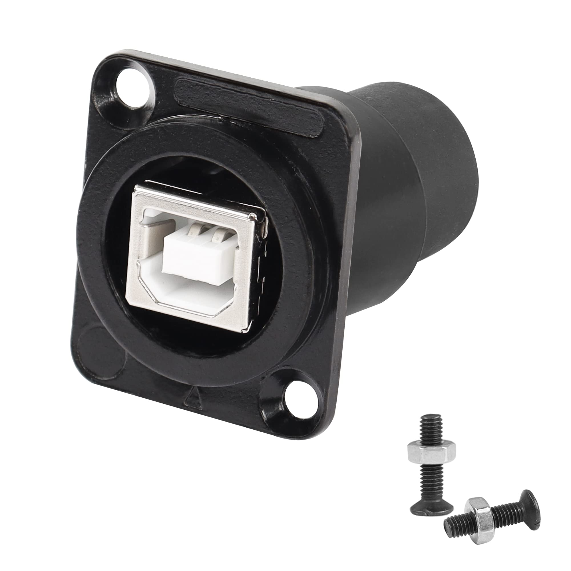 Qianrenon Usb B To Usb A Panel Mount Adapter Usb B Female To Usb 2.0 Female Printer Data Connector, Xlr Panel For Printer Scanne