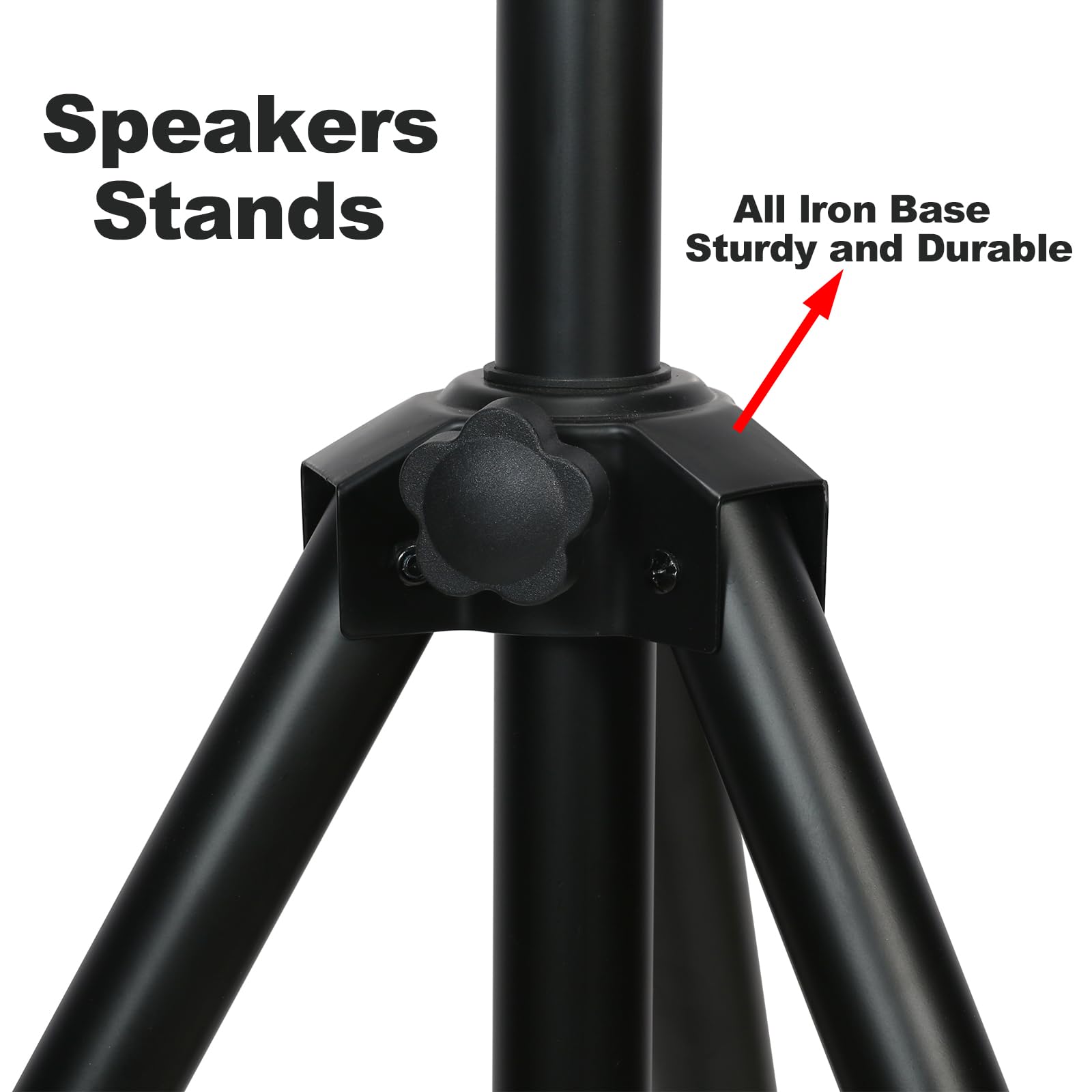 Howonder Heavy Duty Speaker Stand, Pa Speaker Stand,Speaker Tripod Stand, Adjustable Height From 44 To 72 Inches,Hold Up To 150L