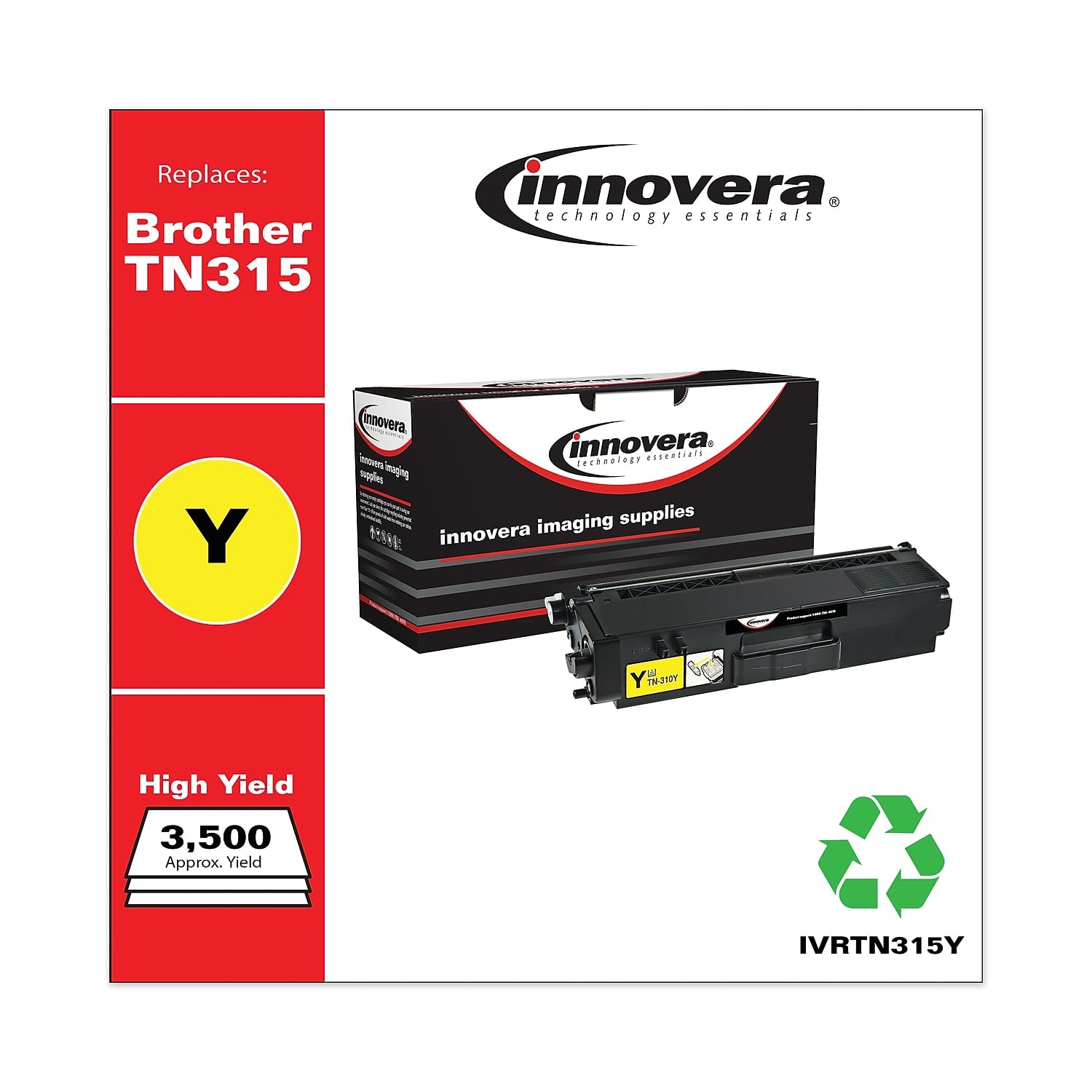 Innovera Remanufactured Yellow High Yield Toner, Replacement For Tn315Y, 3,500 Page Yield