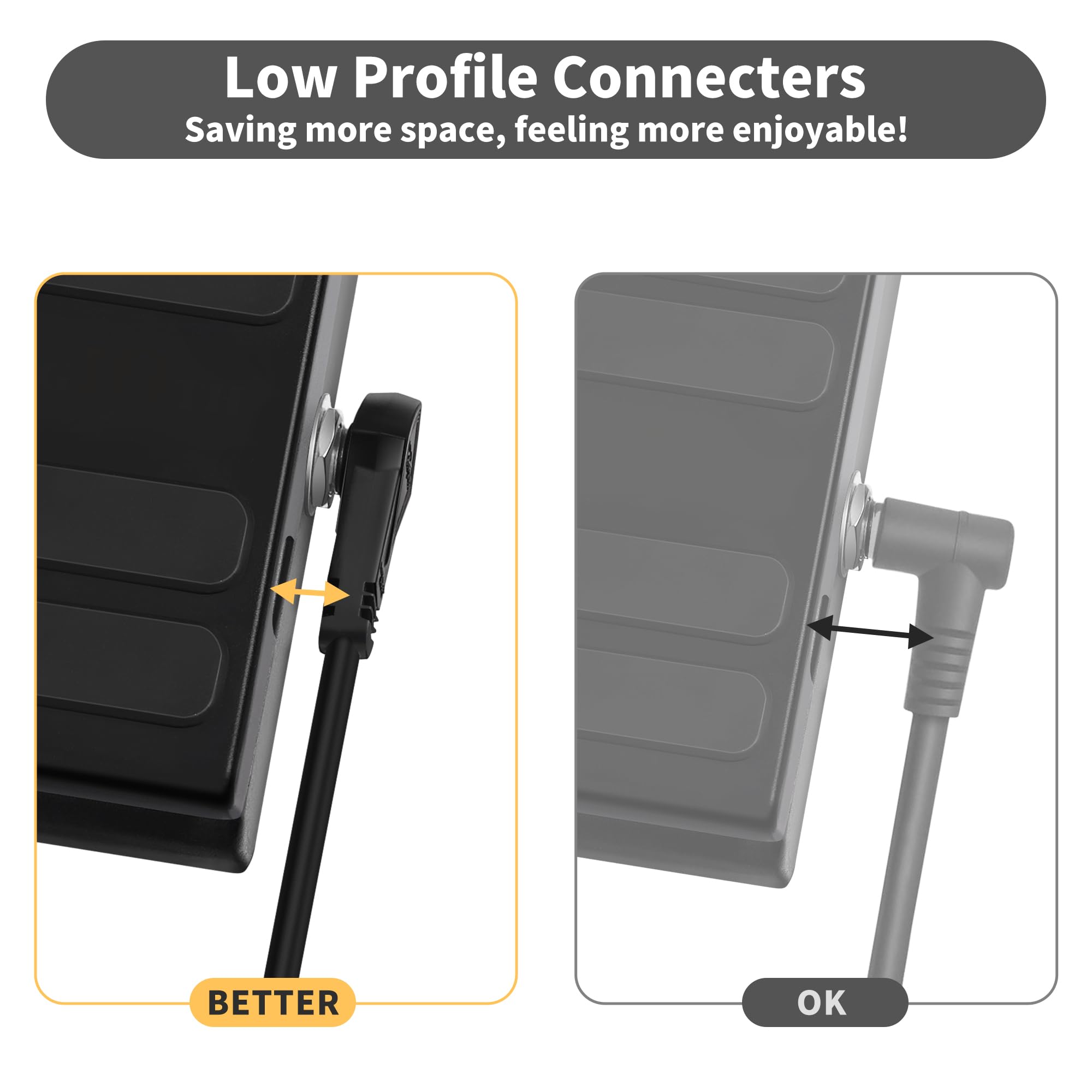 Augioth 6 Pack 6 Inch Guitar Patch Cables Gold Plug, 15 Cm Black Guitar Pedal Cable Effect Cable Cord, 1/4'' Inch Ts Low Profile