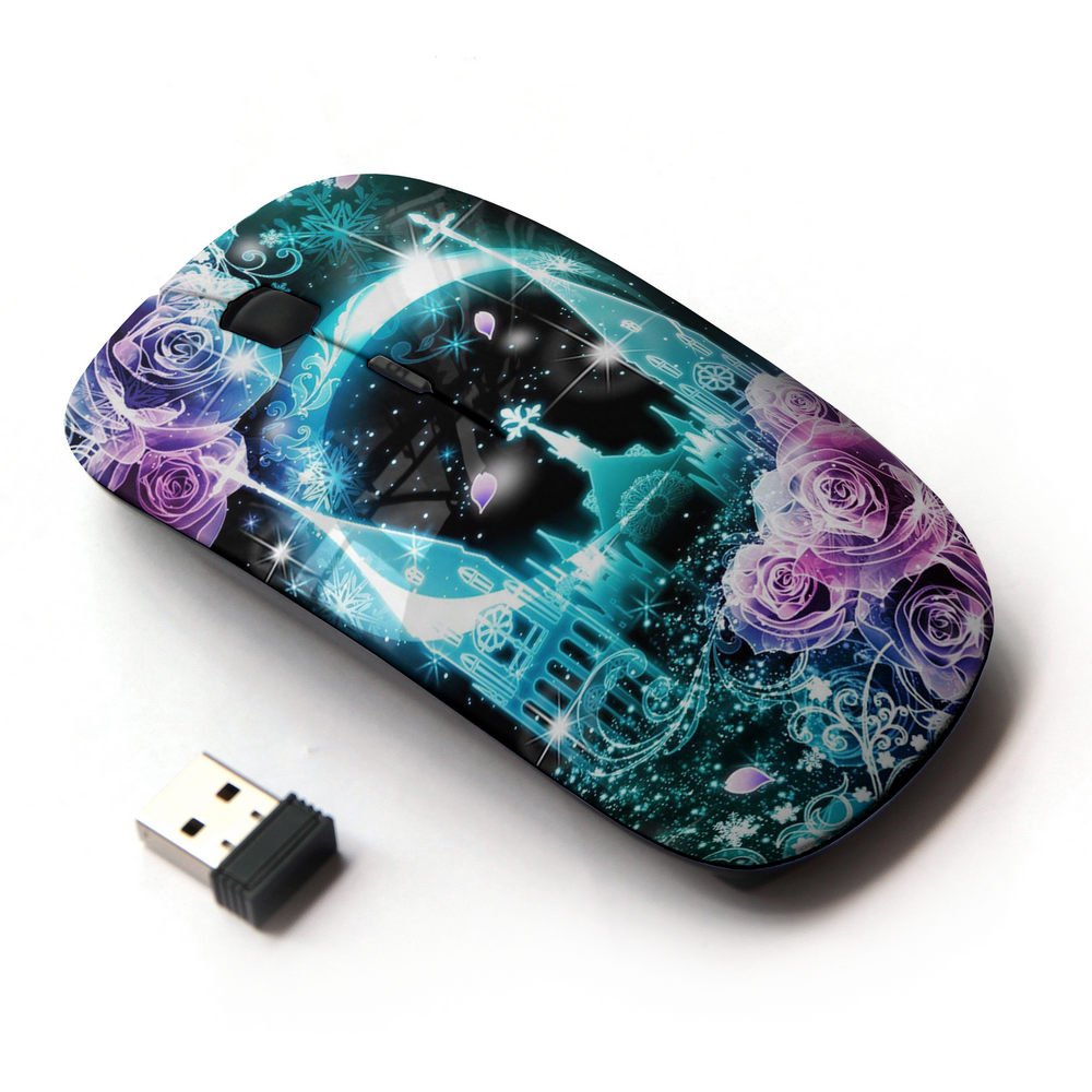 Koolmouse [ Optical 2.4G Wireless Mouse [ Teal Palace Roses Night Stars ]