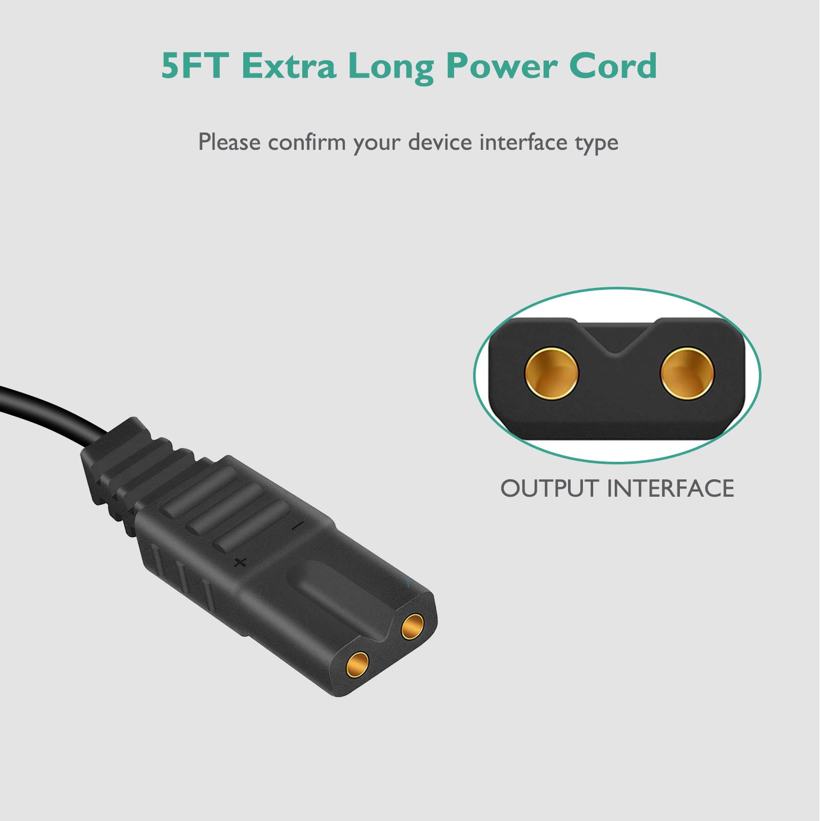 For Wahl Shaver Charger, Lnauy 2V Power Cord Compatible With Wahl 8061/8786 1001/8163 / 7367/7357 / 7353/7029 / 7060/7035 / 7339