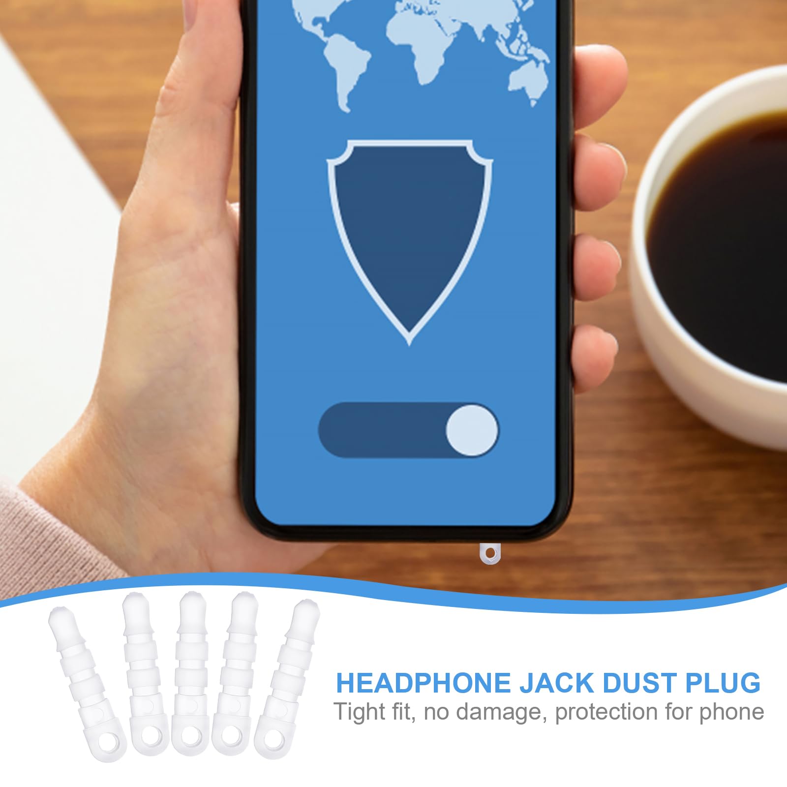 Plugs   100 Pcs Cell Phone Dust Plug Charm With Headphone Covers Dust Protector Cap Compatible For 3.5Mm Earphone (Transparent)