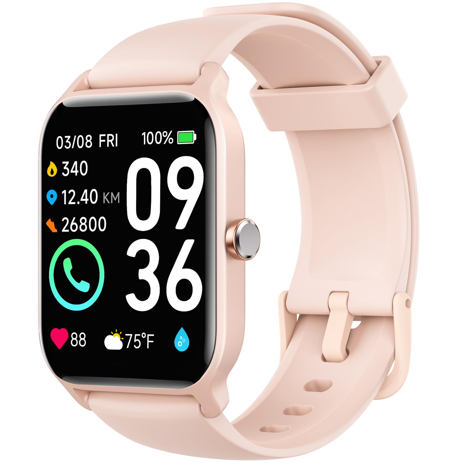 Smart Watch For Women,1.8''Fitness Watch(Answer/Make Call),Alexa Built In, [24H Heart Rate Sleep Blood Oxygen Monitor],5Atm Wate