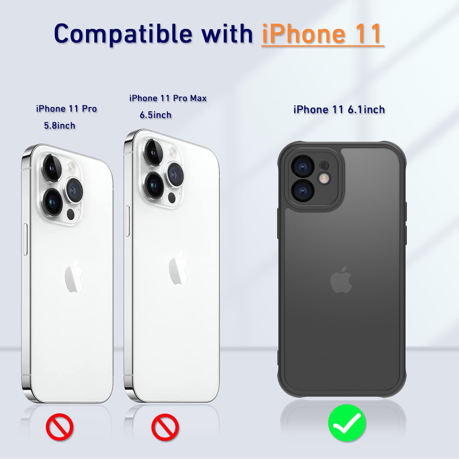 Pinlisheng Matte Case For Iphone 11 Case,Shockproof Protective Hard Back Slim Phone Case,Frosted Translucent Back Phone Cover, A