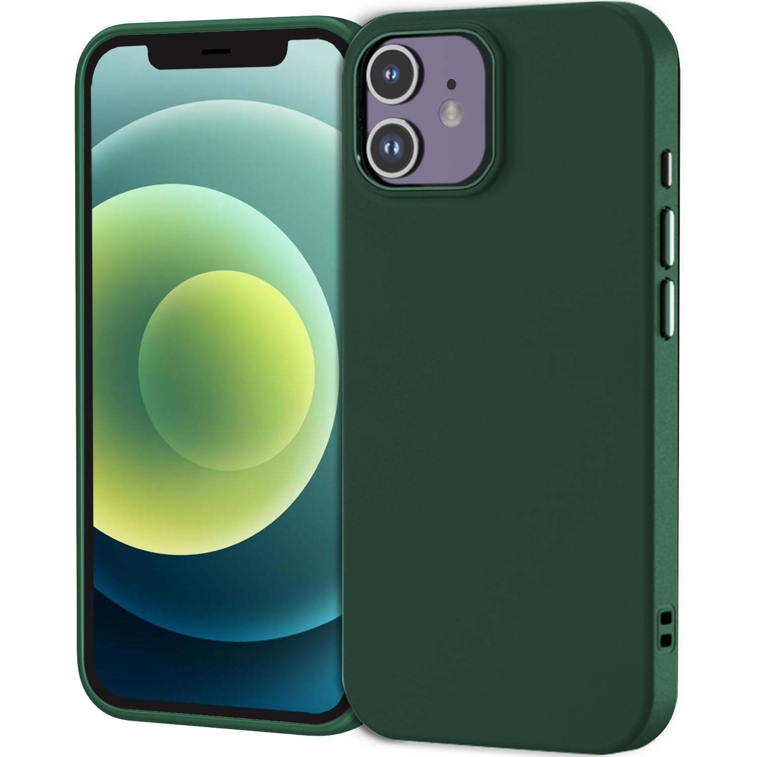 Tenoc Phone Case Compatible With Iphone 12 & Iphone 12 Pro, Green Case Anti Fingerprint Protective Bumper Matte Cover For 6.1 In