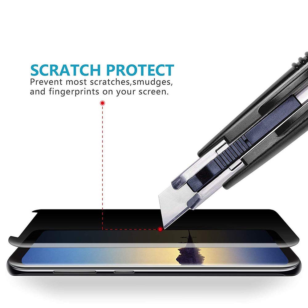 Lywhl 3 Pack Note 8 / Note 9 Privacy Screen Protector Anti Spy, Tempered Glass Film For Samsung Galaxy Note 8 / Note 9, Black [Case Friendly] [9H Hardness] [Anti Scratch] [Bubble Free]