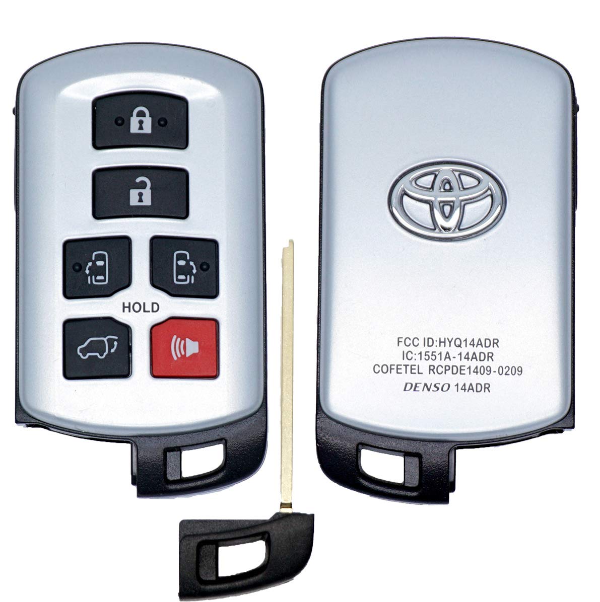 6 Button Toyota Sienna Smart Proximity Remote Key Hyq14Adr