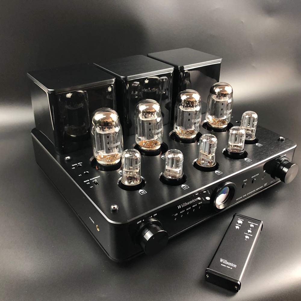 Willsenton R8 Kt88/El34 X4 Tube Amplifier Integrated Amp Power Amplifier Headphone Replaceable Basic Meter (Black)
