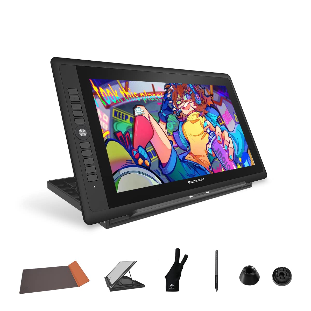 Gaomon Pd156Pro   15.6'' Drawing Tablet With Screen Full Laminated 120% Srgb Pen Display With Dial Key & 10 Hotkeys, Battery Fre