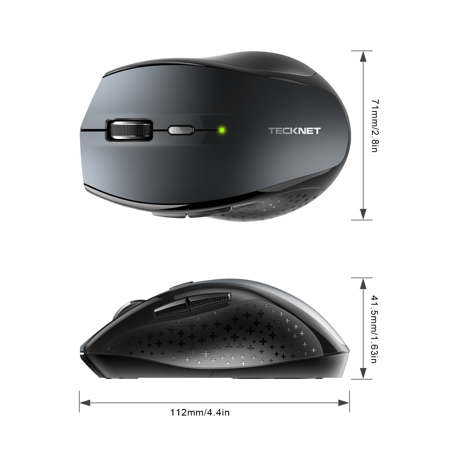 Tecknet Bluetooth Mouse, 4800 Dpi Wireless Mouse, 2 Year Battery Computer Mouse 6 Adjustable Dpi, 6 Buttons Compatible With Laptop/Windows/Computer