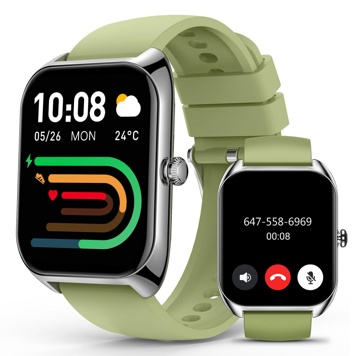 Smart Watch (Answer/Make Call) For Men Women, 2.02 '' Smartwatch With Heart Rate/Blood Pressure/Blood Oxygen/Sleep Monitor, Ipx8