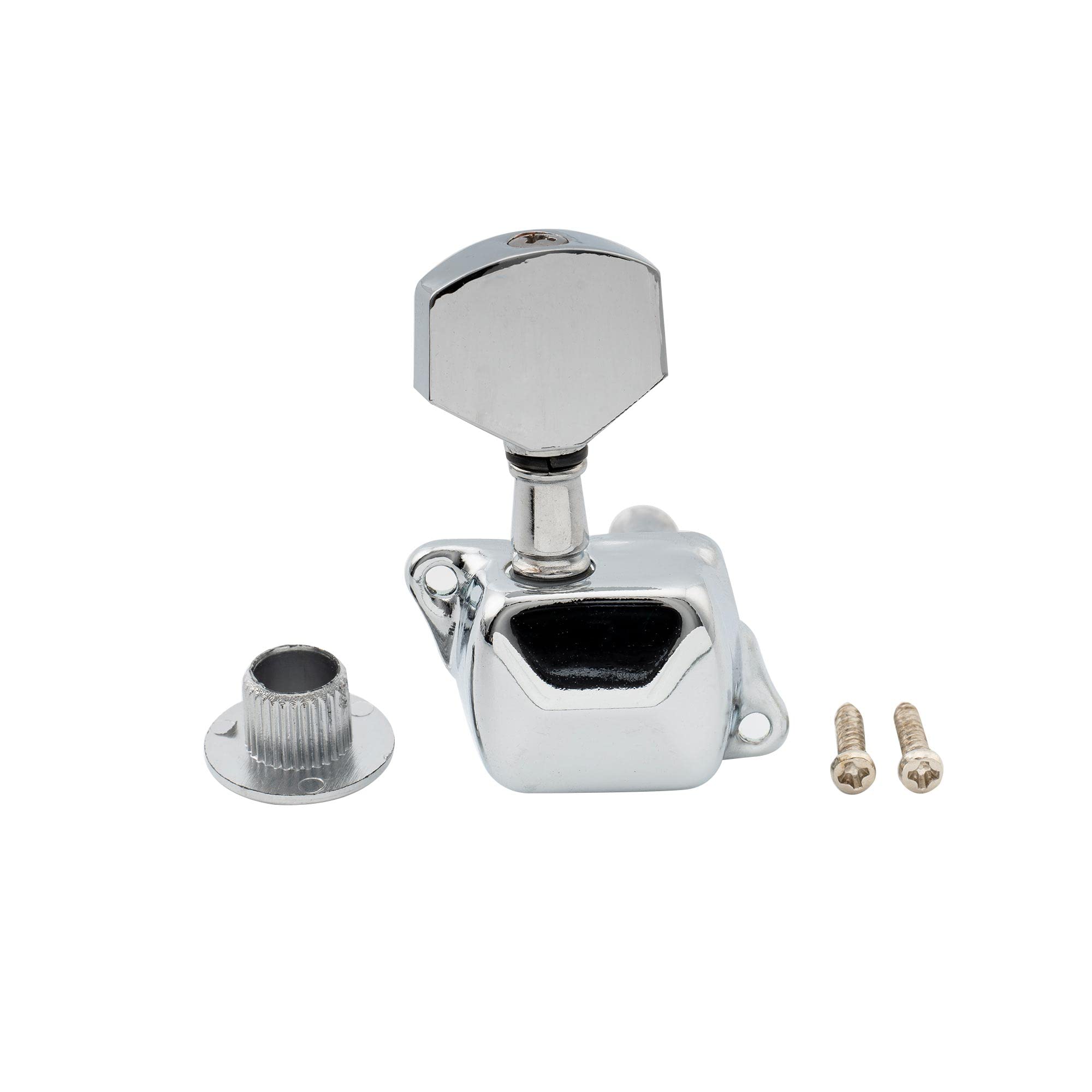 Musiclily 6 Inline Semi Sealed Electric Guitar Machine Heads 6R Tuning Pegs Keys Tuners Set For Fender Squier Strat Replacement,