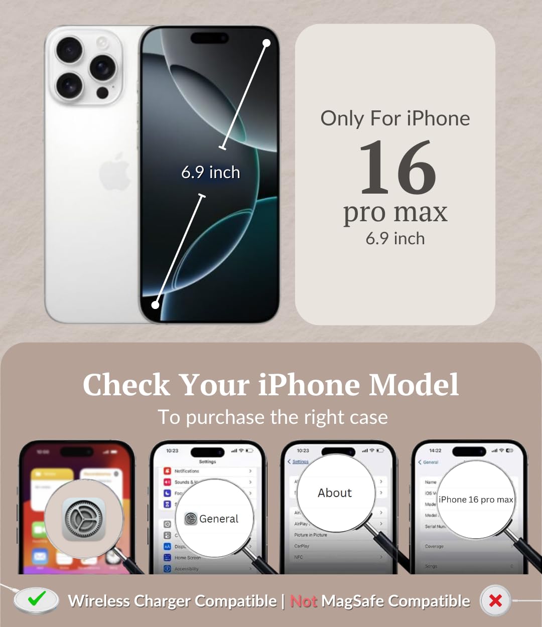 Iphone 16 Pro Max Wallet Case For Women And Men, Slim & Protective, Credit Card Holder, Shockproof Pu Leather Folio Cover Compat