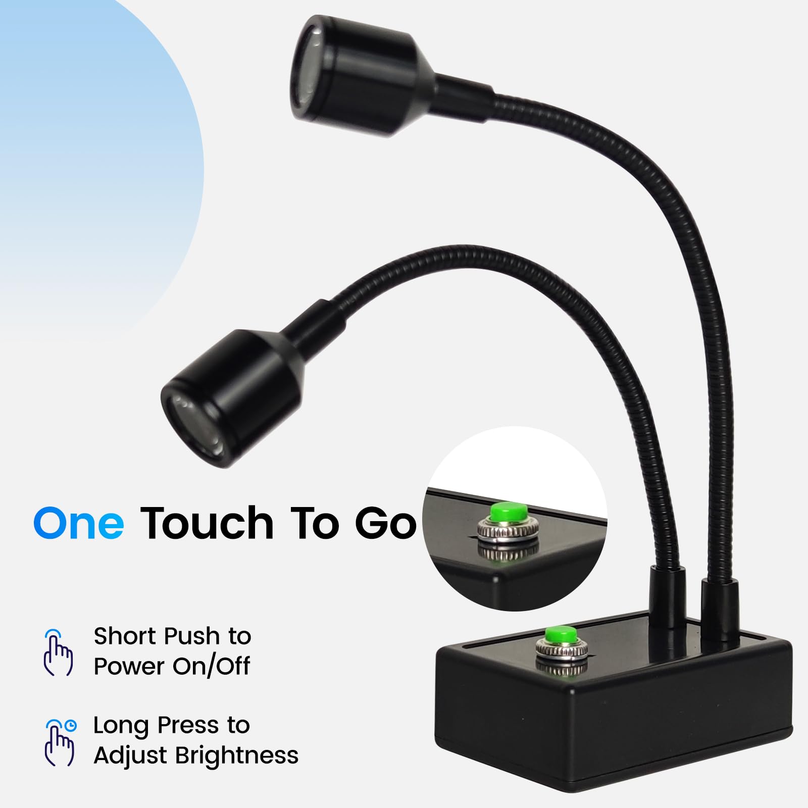 Microscope Articulated Arm Stand Gooseneck Light Set, Dual Gooseneck Spot Light C Mount Lens Holder 26Mm 52Mm Adjustable Clamp,