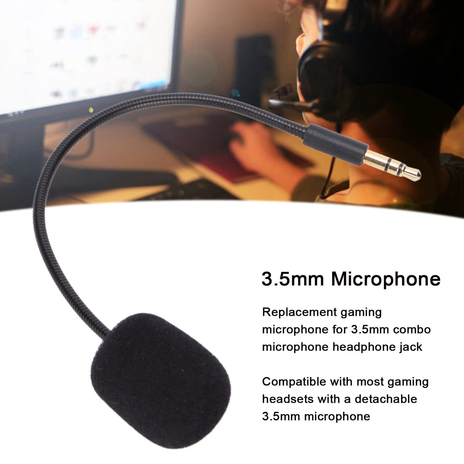 Universal 3.5 Mm Game Microphone, Replacement Of The Headset Microphone, 360 Degree Flexible Replacement Microphone, For Gaming