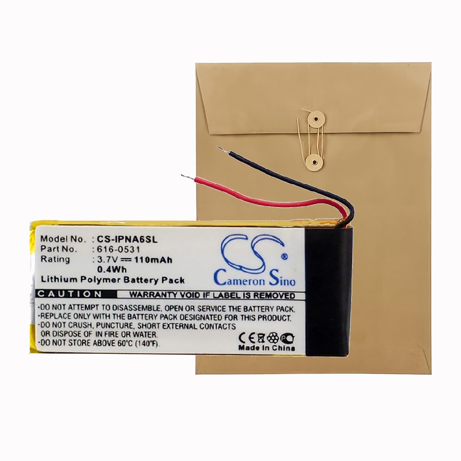 Replacement Battery for Apple iPod Nano 6th iPod Nano 6th Generation Part NO 616-0531