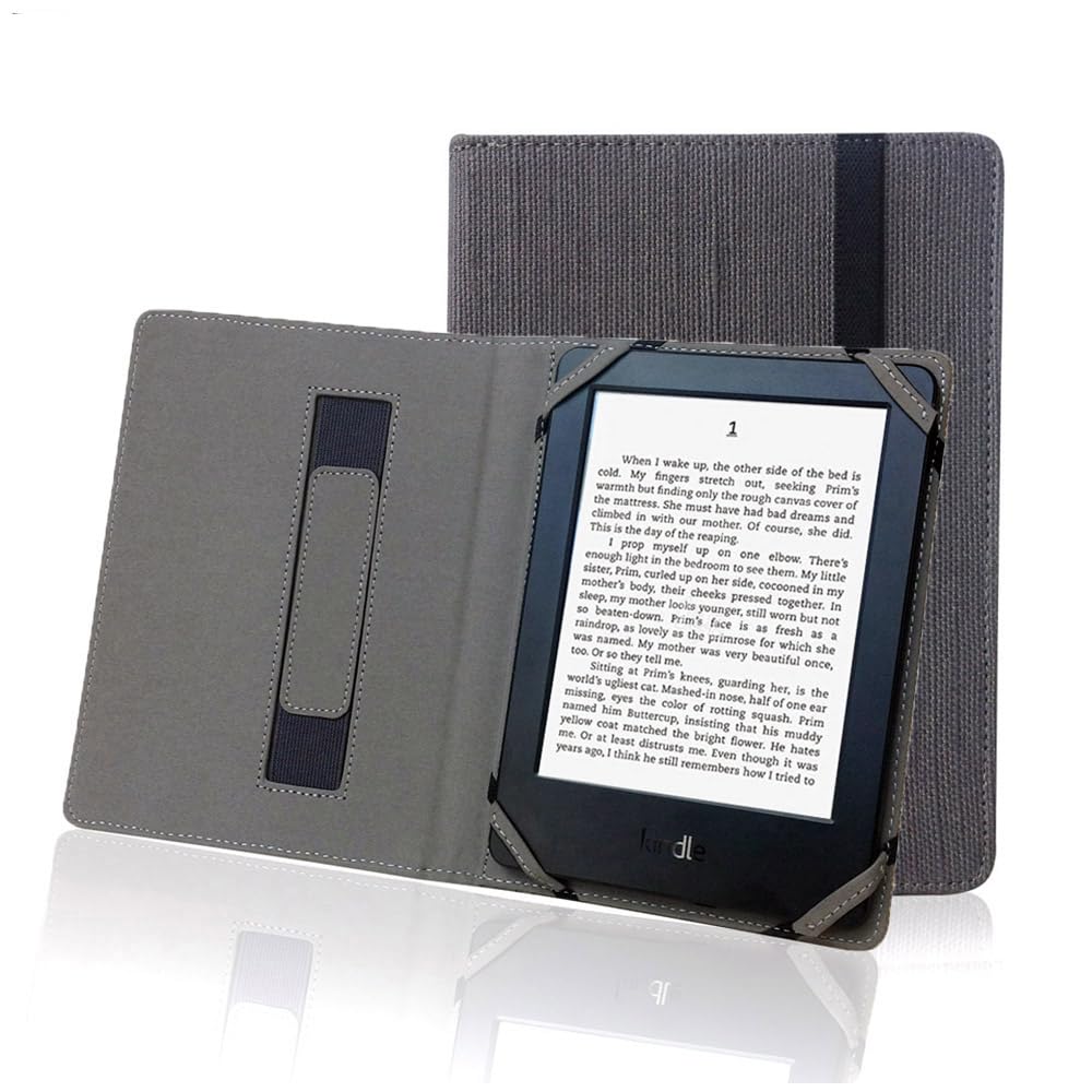 Natural Linen Case Cover For 6' Ebook Reader Universal Hemp Case Cover For Sony/Kobo/Tolino/Pocketbook 6Inch Ebook Ereader (Slate Gray)