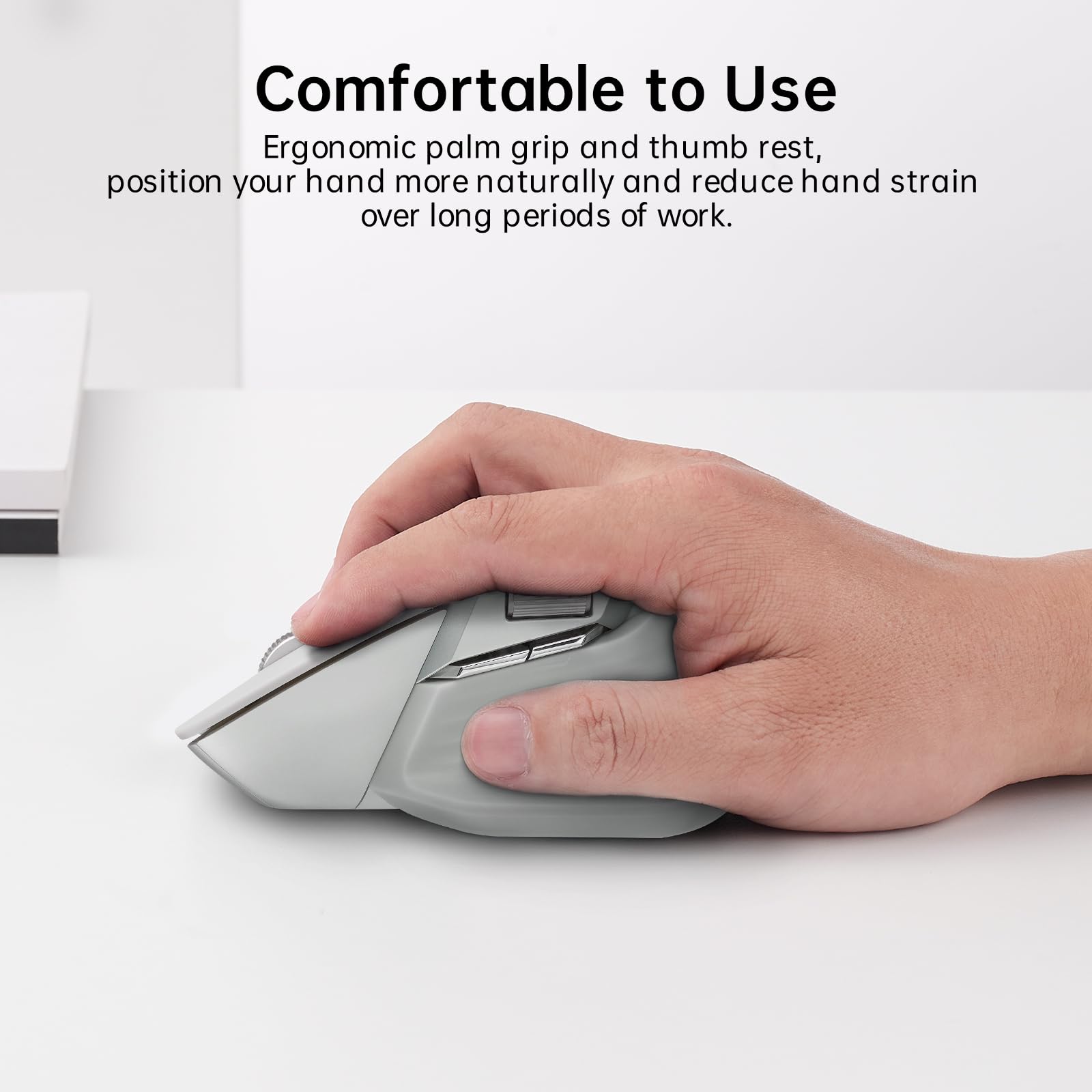 Rapoo Mt760 Multi Device Wireless Mouse, Bluetooth 5.0/3.0 And 2.4Ghz Tri Mode Connection, Up To 4 Devices, 11 Programmable Butt